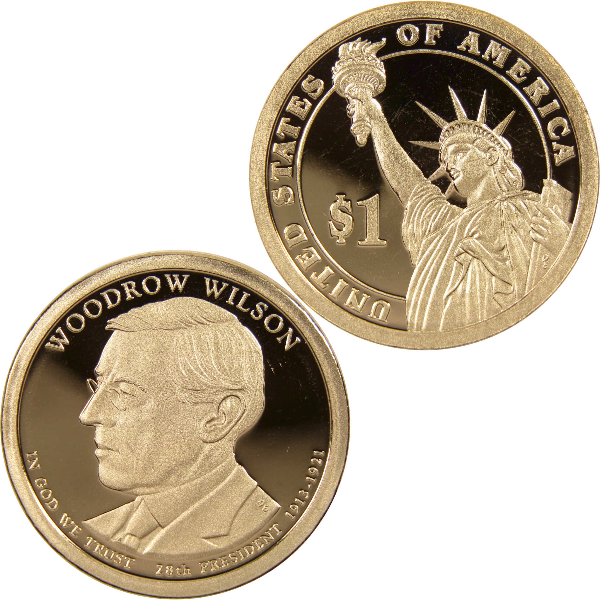 2013 S Woodrow Wilson Presidential Dollar Choice Proof 1 Coin