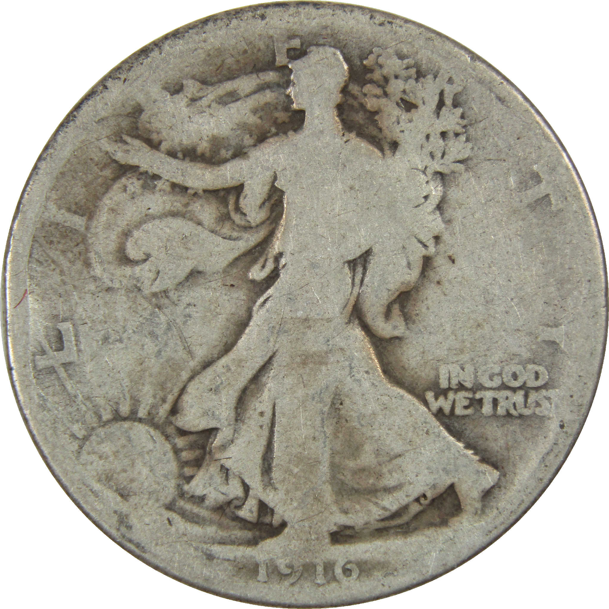 1916 Liberty Walking Half Dollar AG About Good Silver 50c SKU:I12335