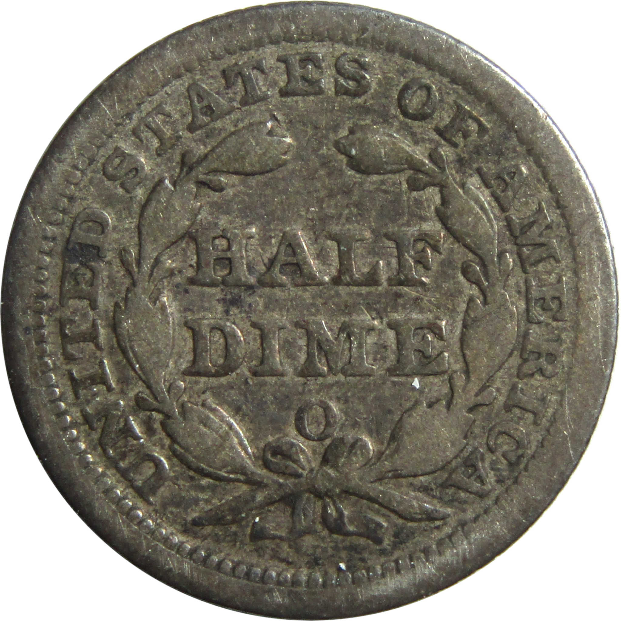 1857 O Seated Liberty Half Dime G Good Silver 5c Coin SKU:I13241