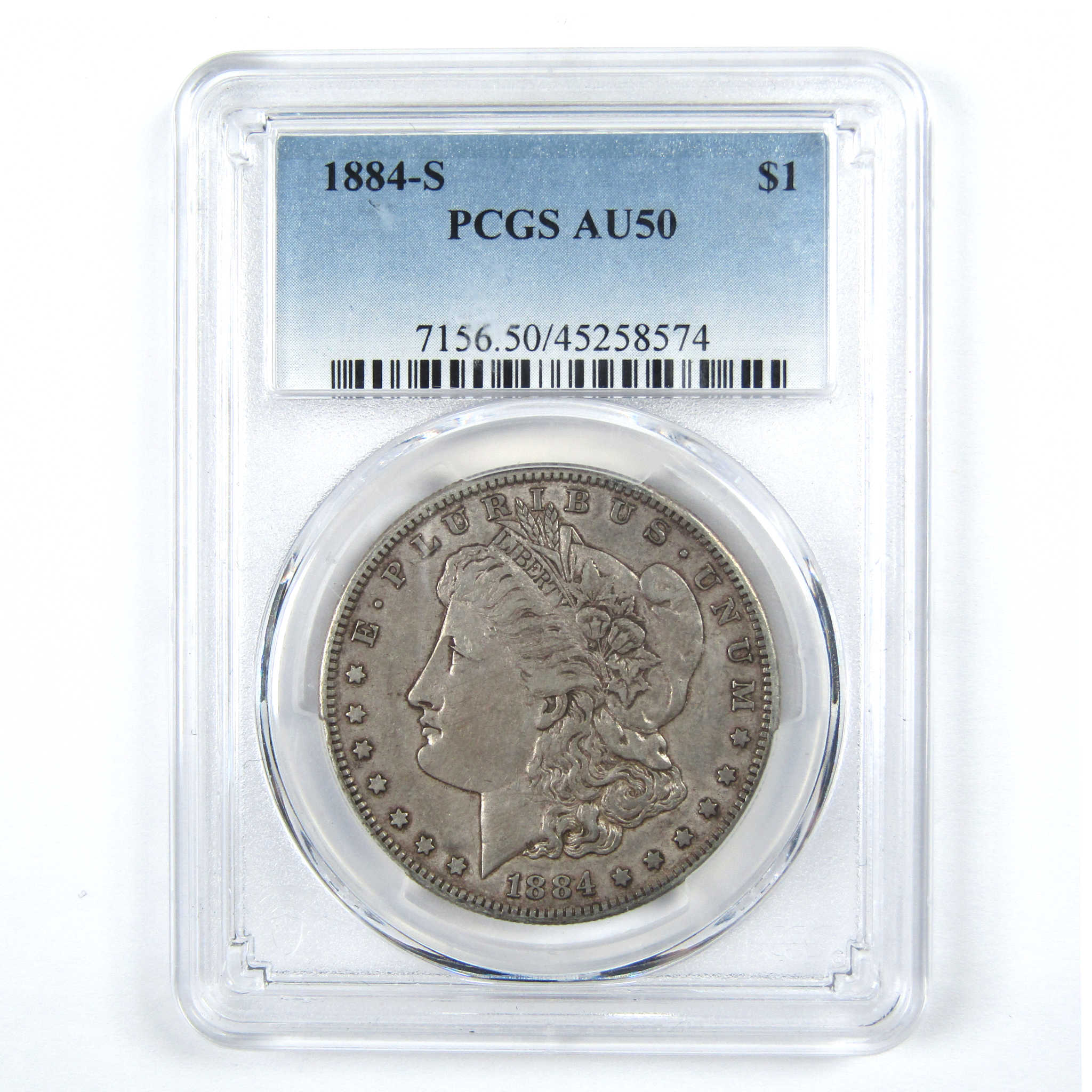 1884 S Morgan Dollar AU 50 PCGS Silver $1 Coin SKU:I12823 - Morgan coin - Morgan silver dollar - Morgan silver dollar for sale - Profile Coins &amp; Collectibles