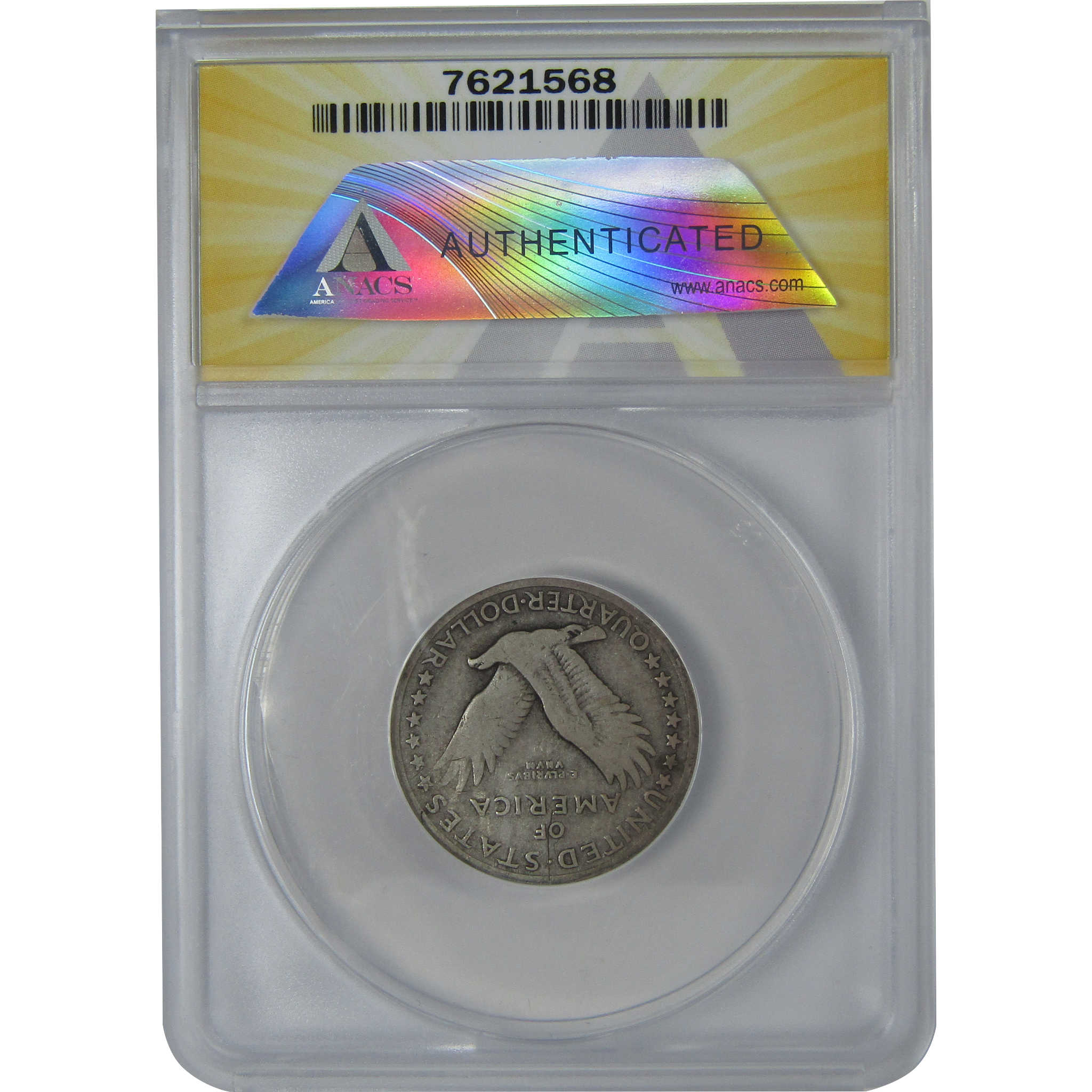 1917 Type 1 Standing Liberty Quarter F 15 Details ANACS SKU:I16126