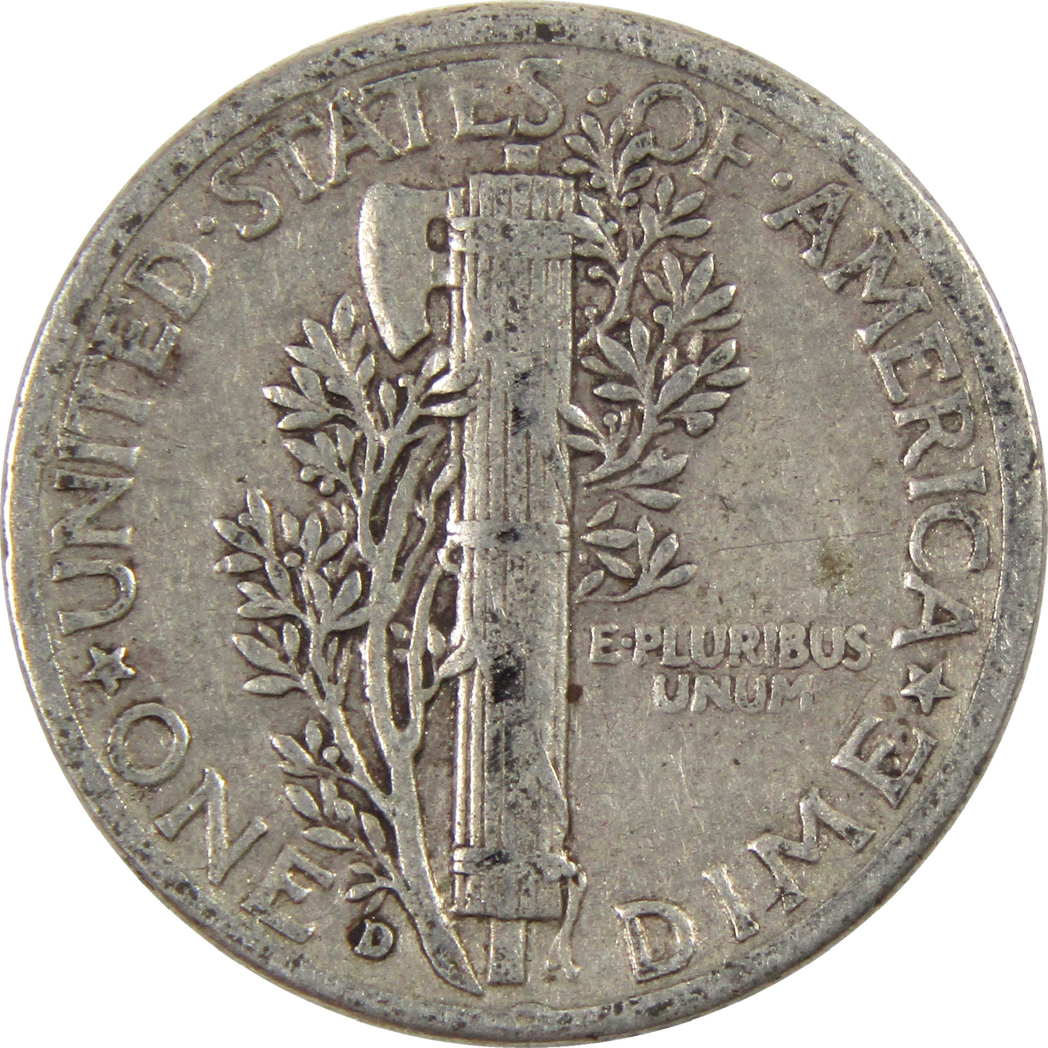 1942 D Mercury Dime F Fine Silver 10c Coin