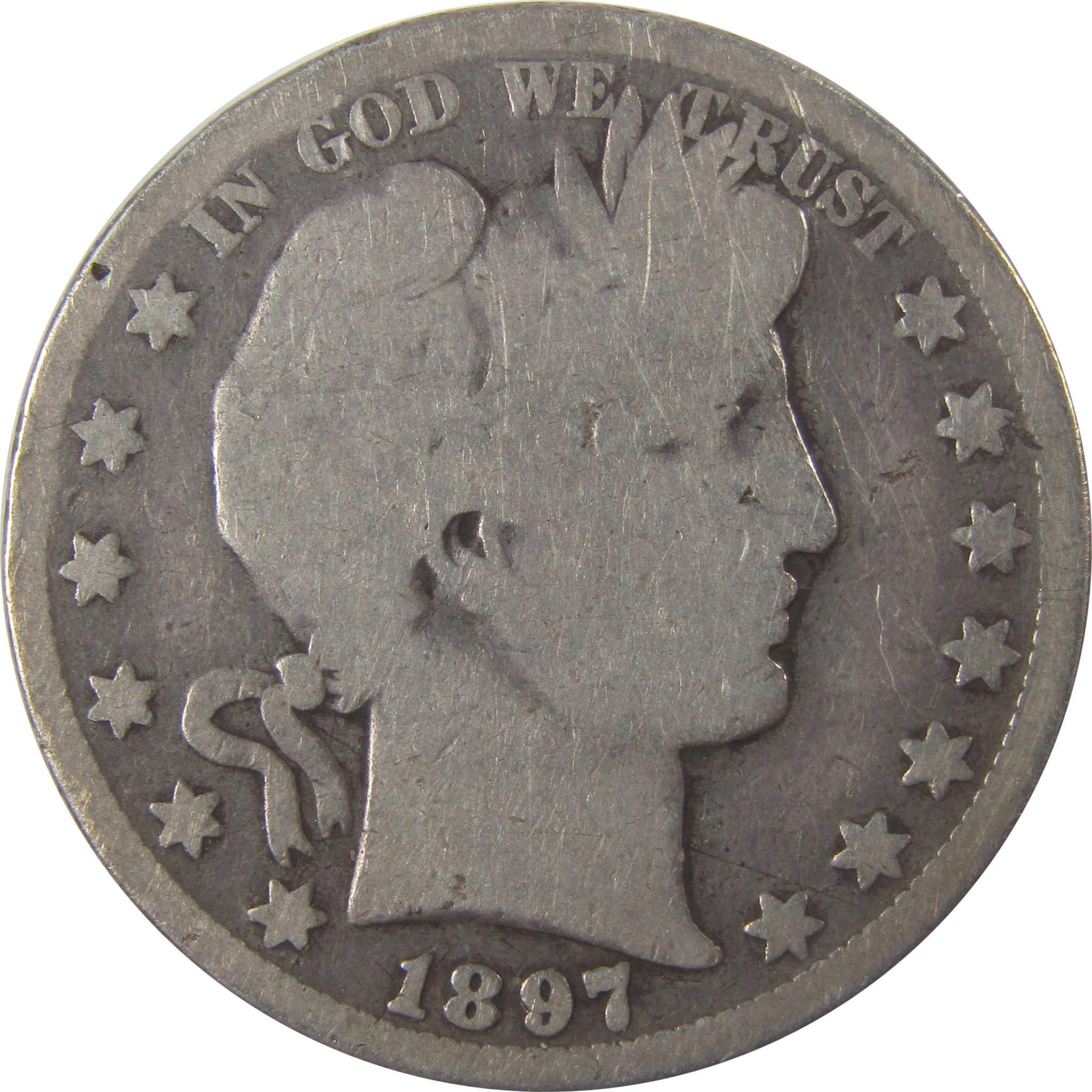 1897 O Barber Silver Half Dollar AG About Good 50c Coin SKU:I25314