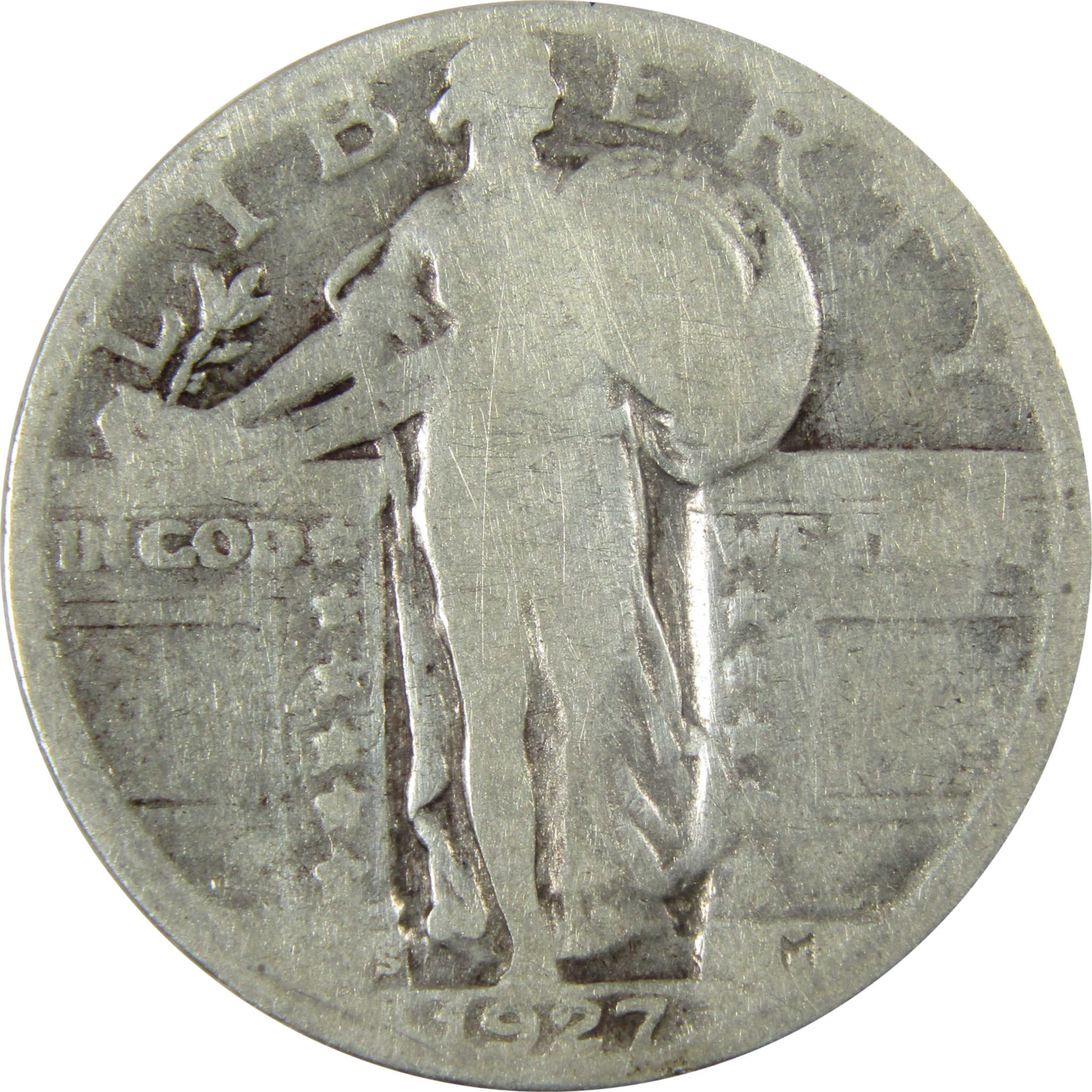 1927 S Standing Liberty Silver 25c AG About Good Details SKU:CP906