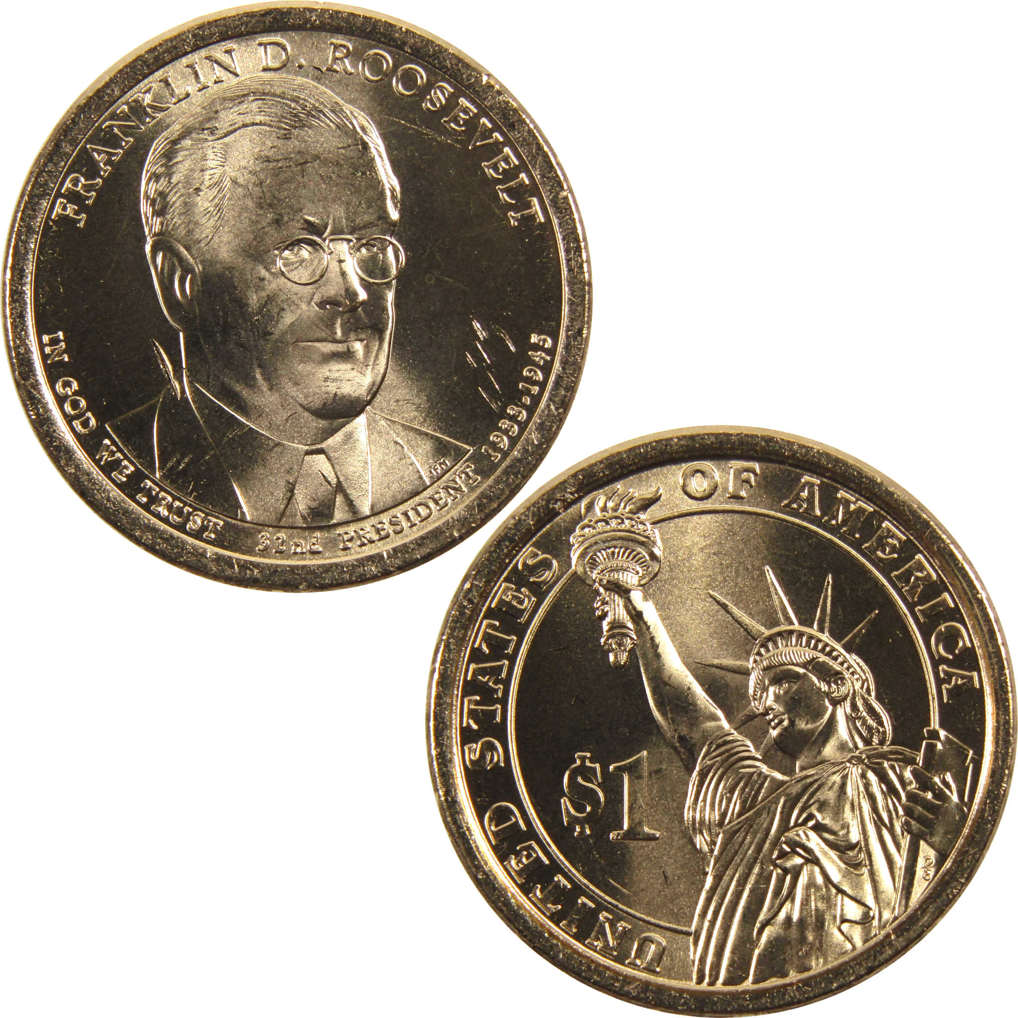 2014 P Franklin D Roosevelt Presidential Dollar BU Uncirculated Coin