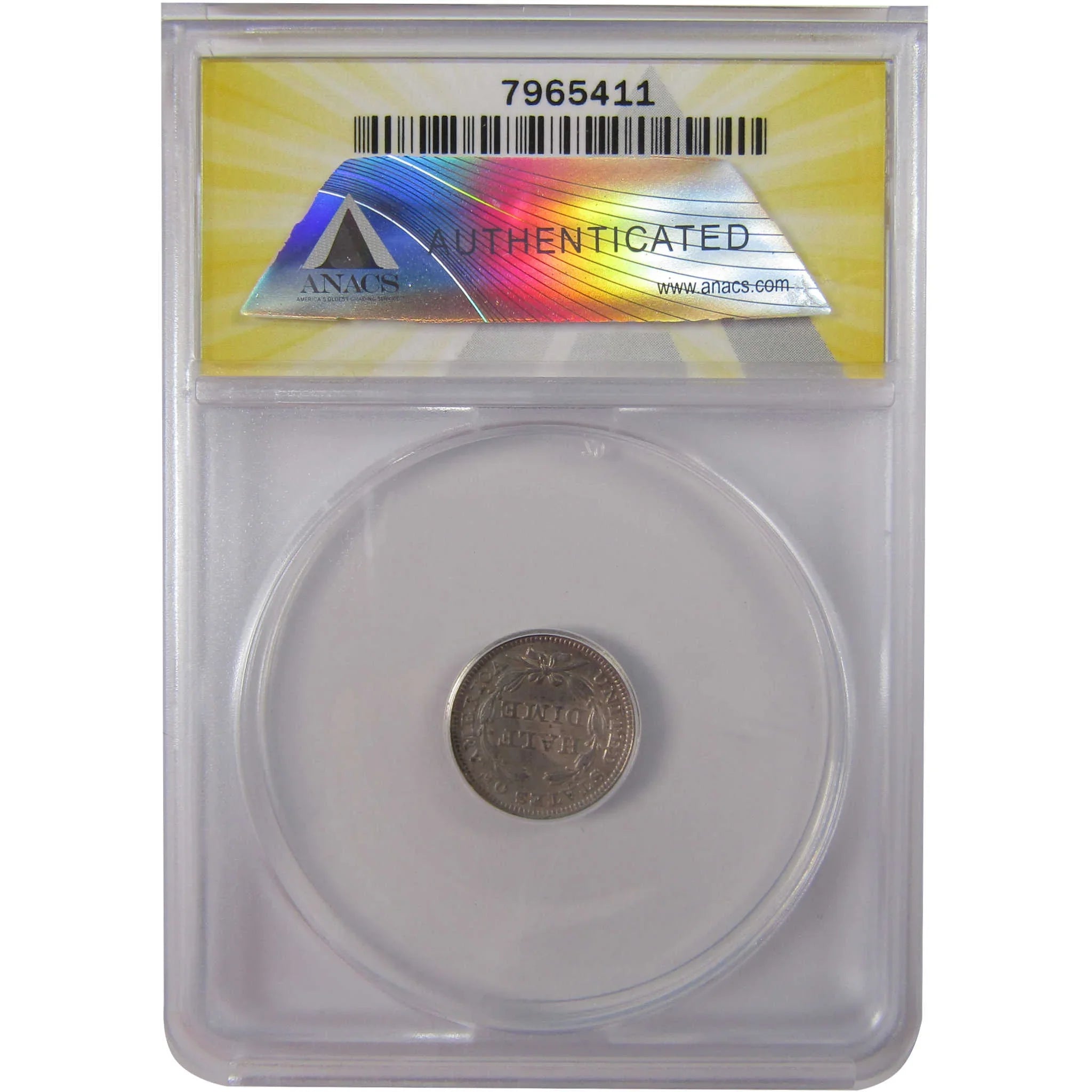 1843 Seated Liberty Silver Half Dime AU 50 Details ANACS SKU:I25559