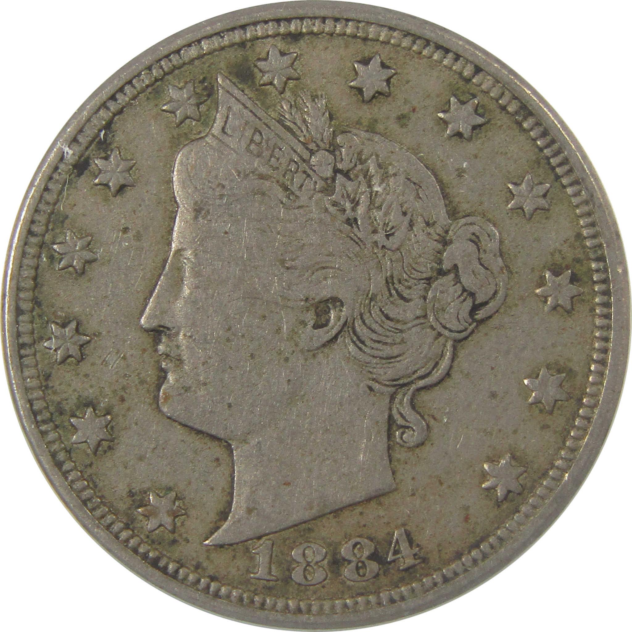 1884 Liberty Head V Nickel VF 20 ANACS 5c Coin SKU:I24900