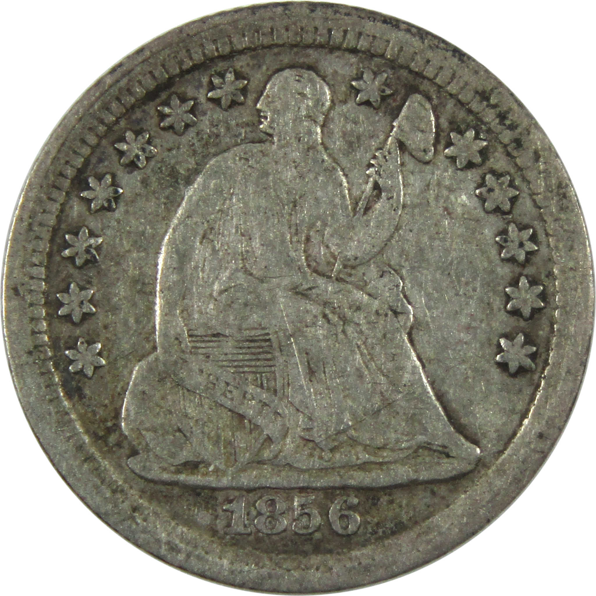 1856 Seated Liberty Half Dime VG Very Good Details Silver SKU:I14798