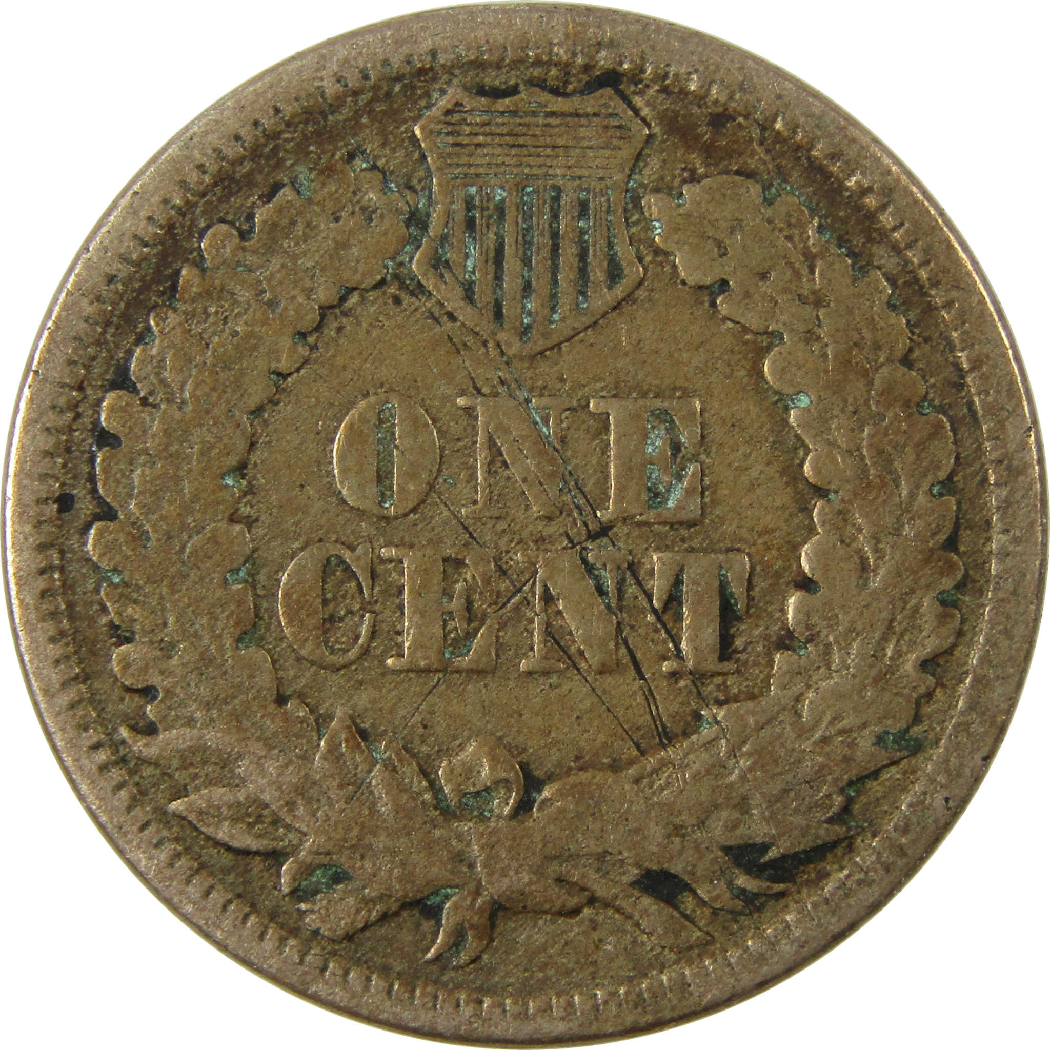 1861 Indian Head Cent F Fine Details Penny 1c Coin SKU:CP1168