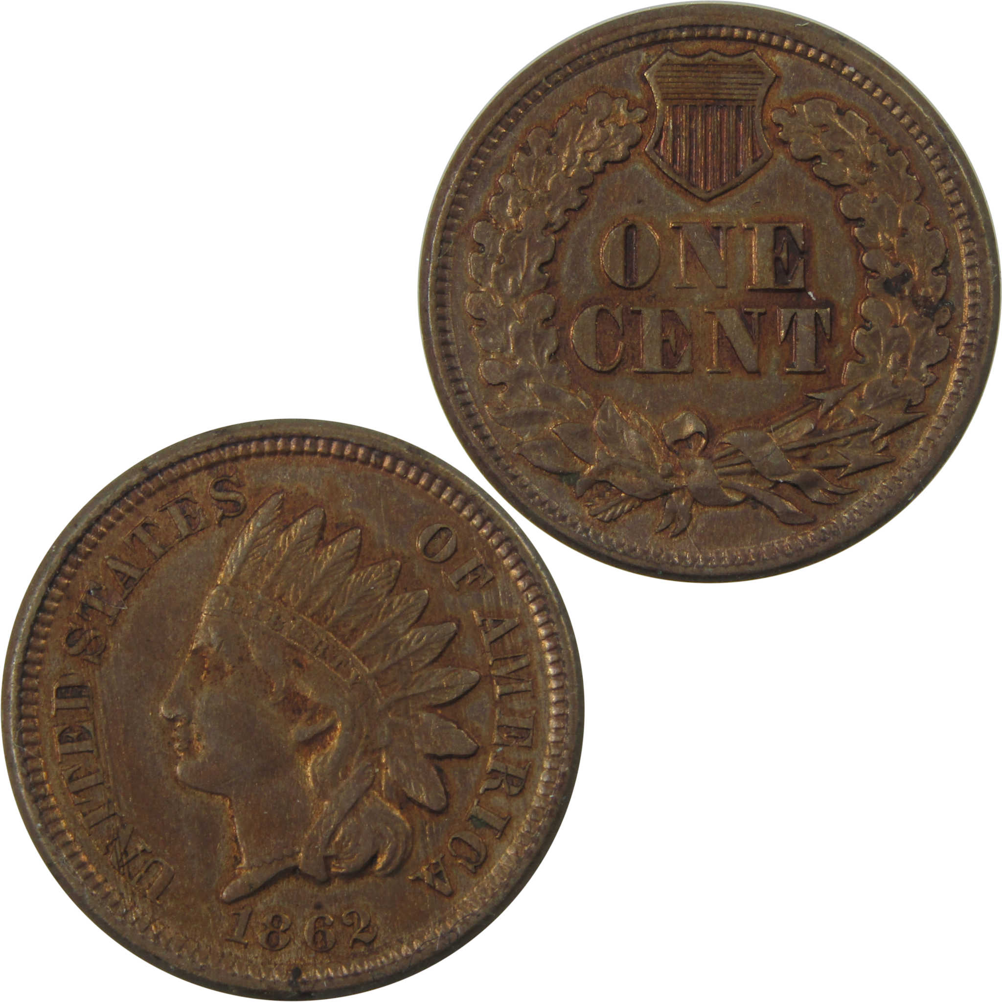 1862 Indian Head Cent AU About Uncirculated Penny 1c Coin SKU:I24300