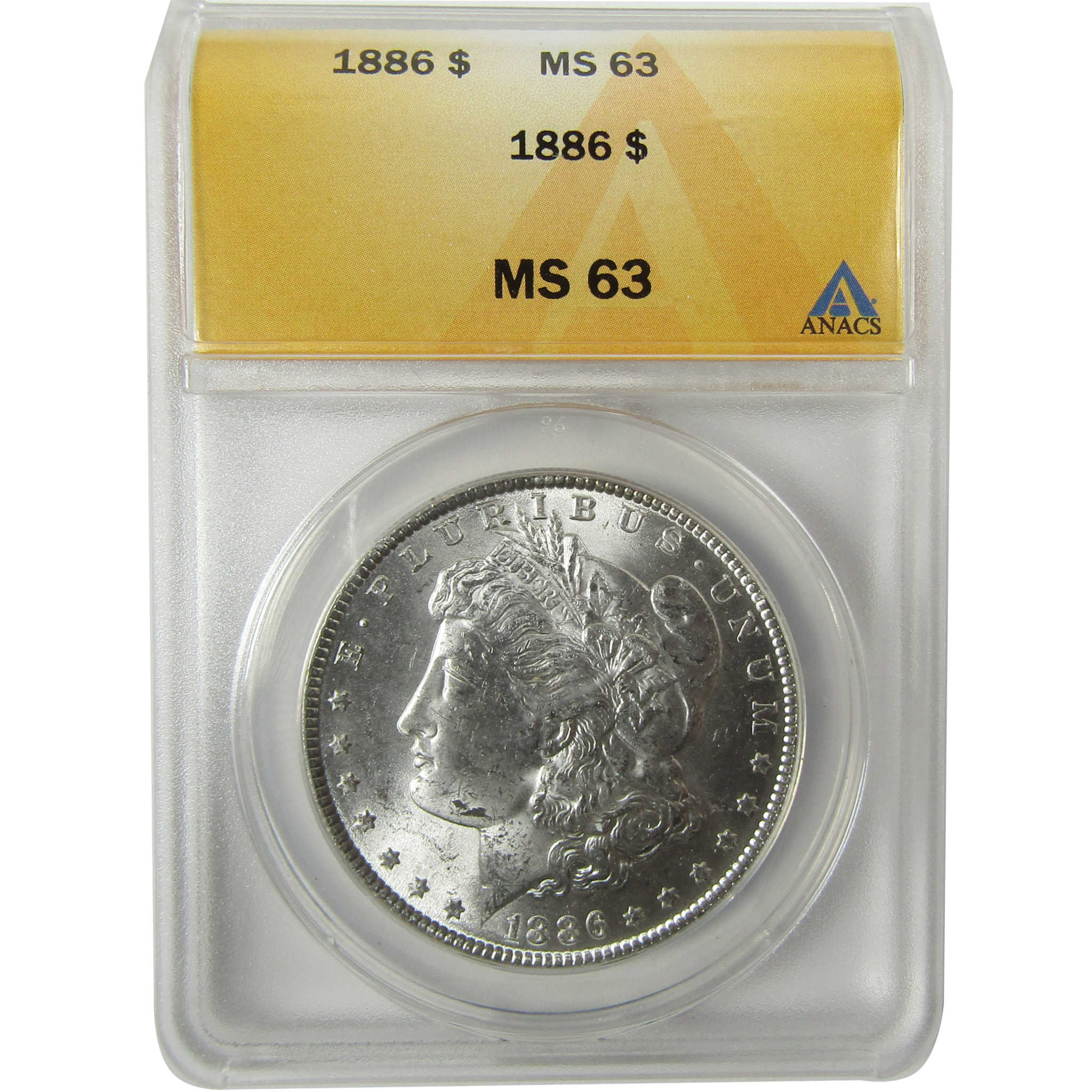1886 Morgan Silver Dollar MS 63 ANACS Uncirculated $1 Coin SKU:I28307