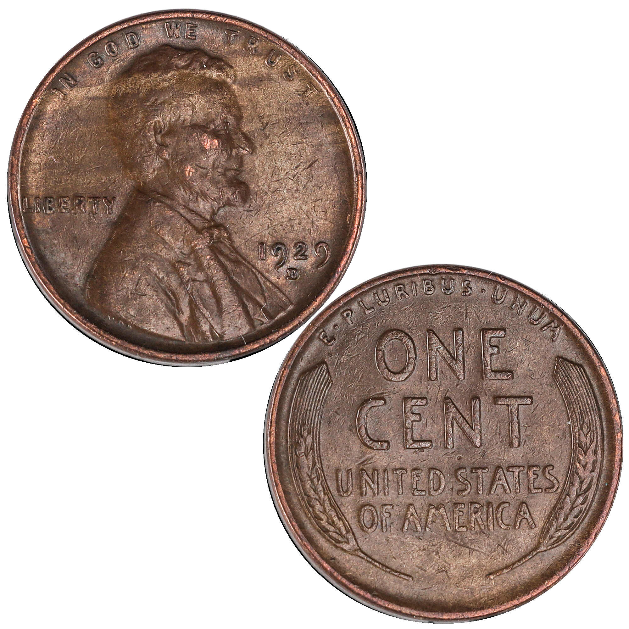 1929 D Lincoln Wheat Cent XF EF Extremely Fine Penny 1c SKU:I12400