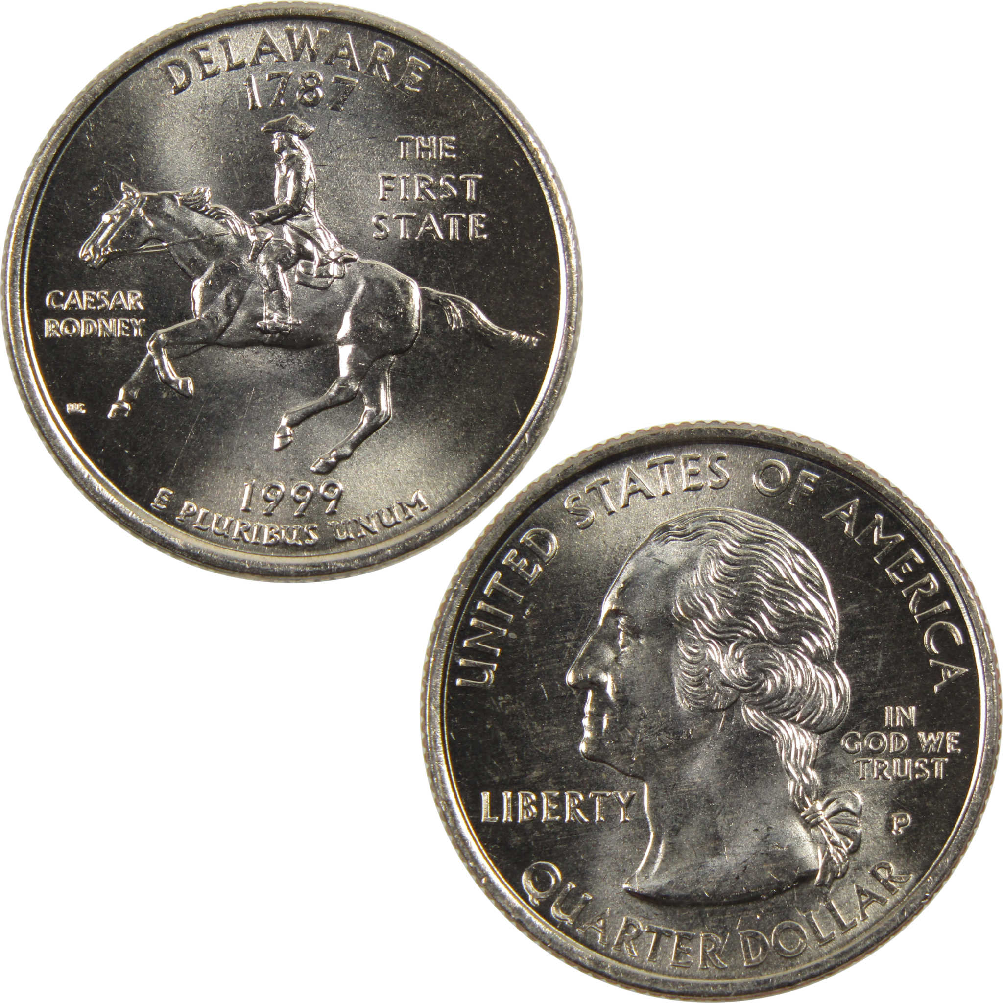 1999 P Delaware State Quarter BU Uncirculated Clad 25c Coin