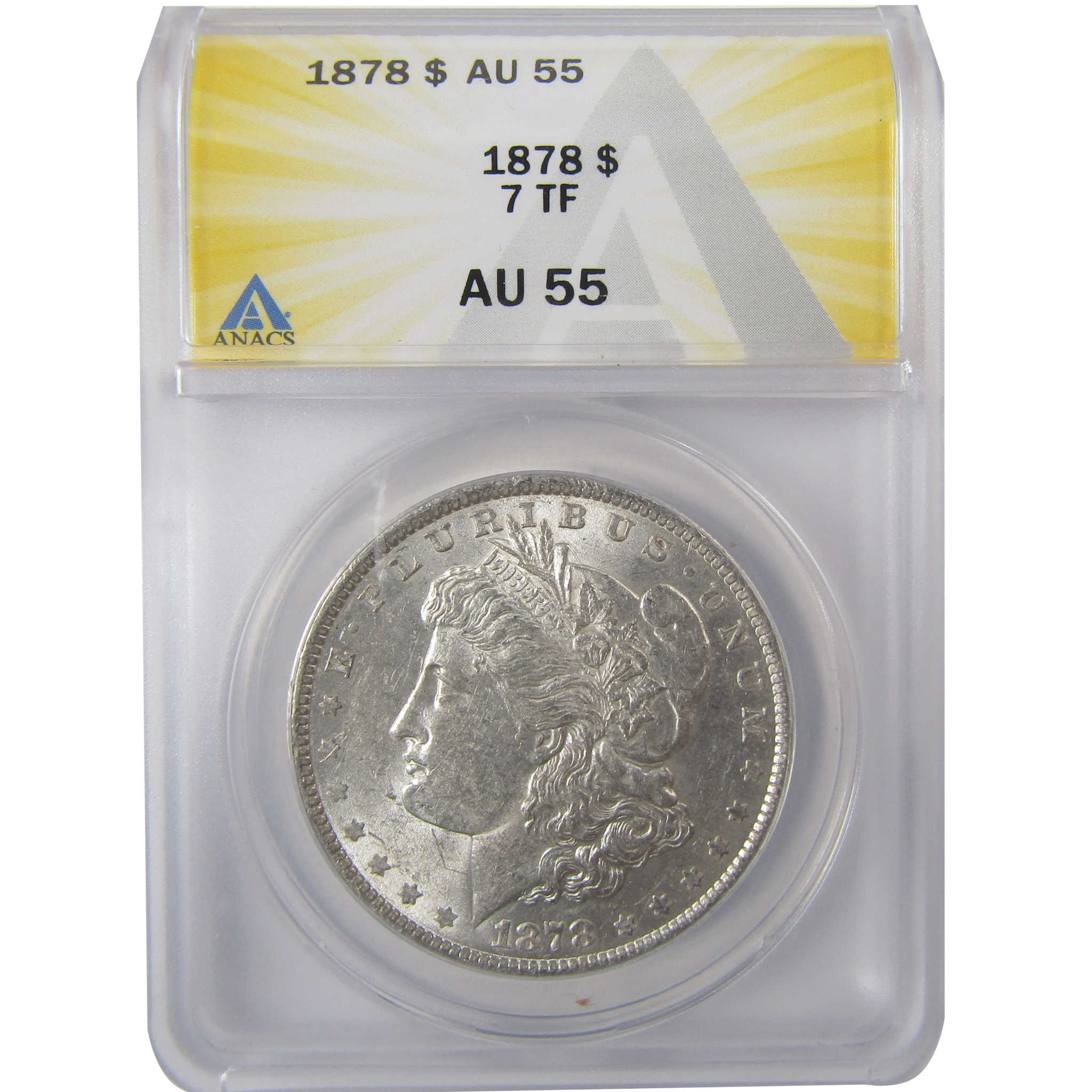 1878 7TF Rev 79 Morgan Silver Dollar AU 55 ANACS $1 Coin SKU:I25009