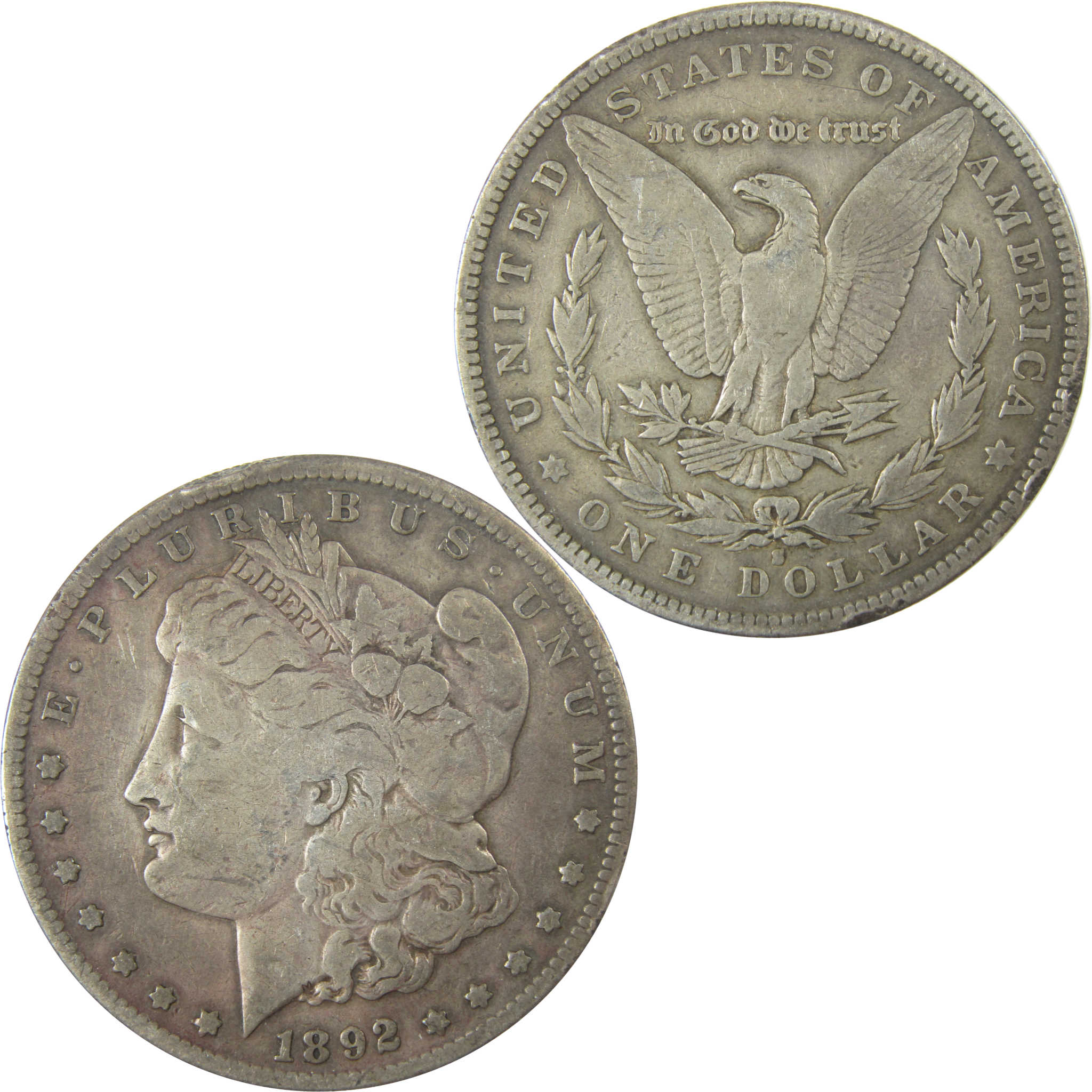 1892 S Morgan Silver Dollar F Fine Details $1 Coin SKU:CP1575