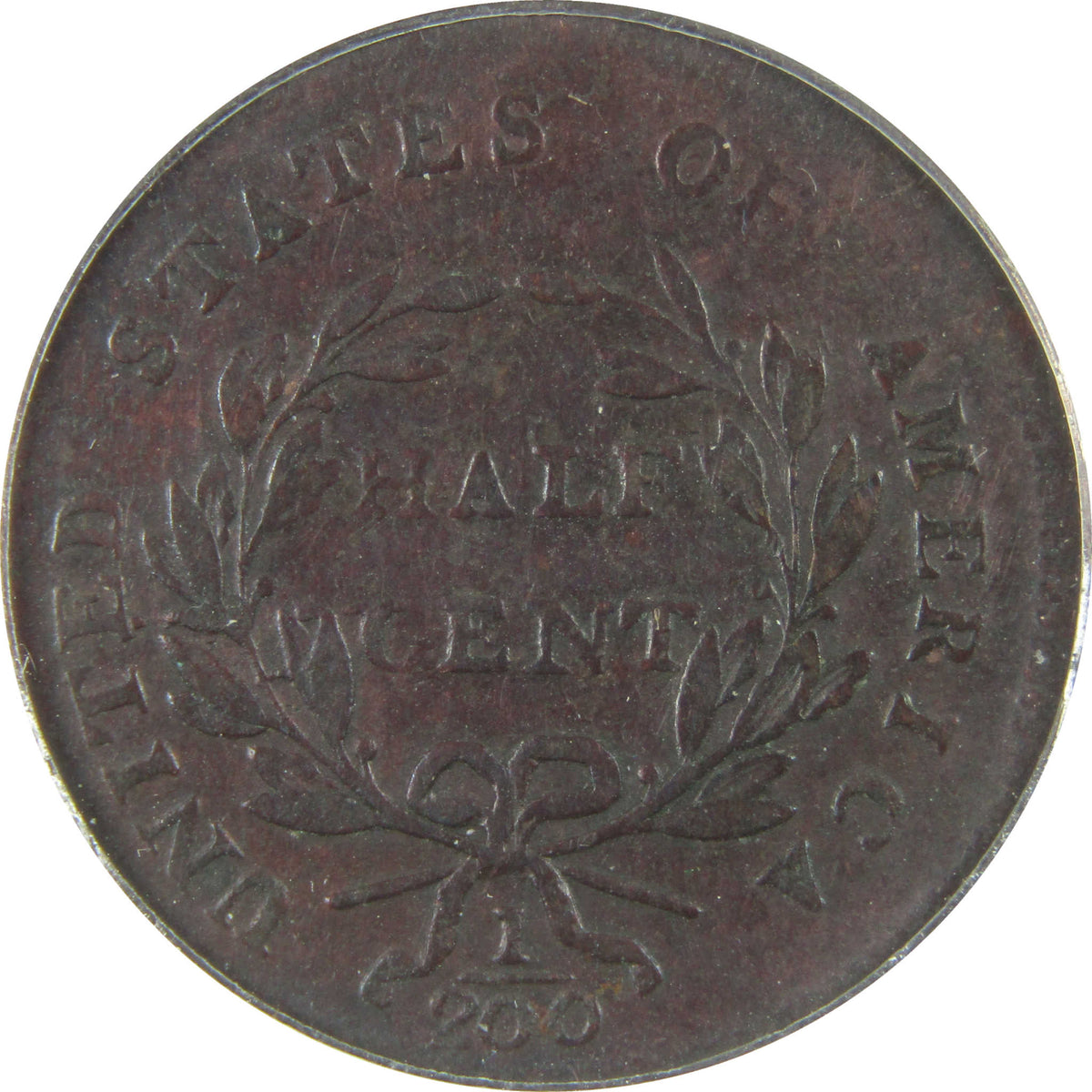 1800 C-1 Draped Bust Copper Half Cent F 12 Details ANACS SKU:I28566