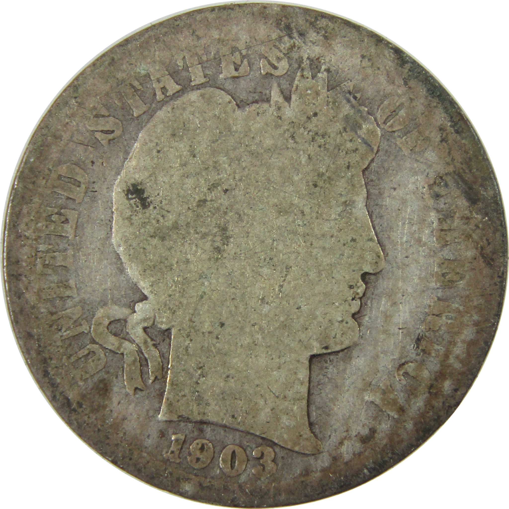 1903 O Barber Silver Dime AG About Good 10c Coin Collectible SKU:CP727