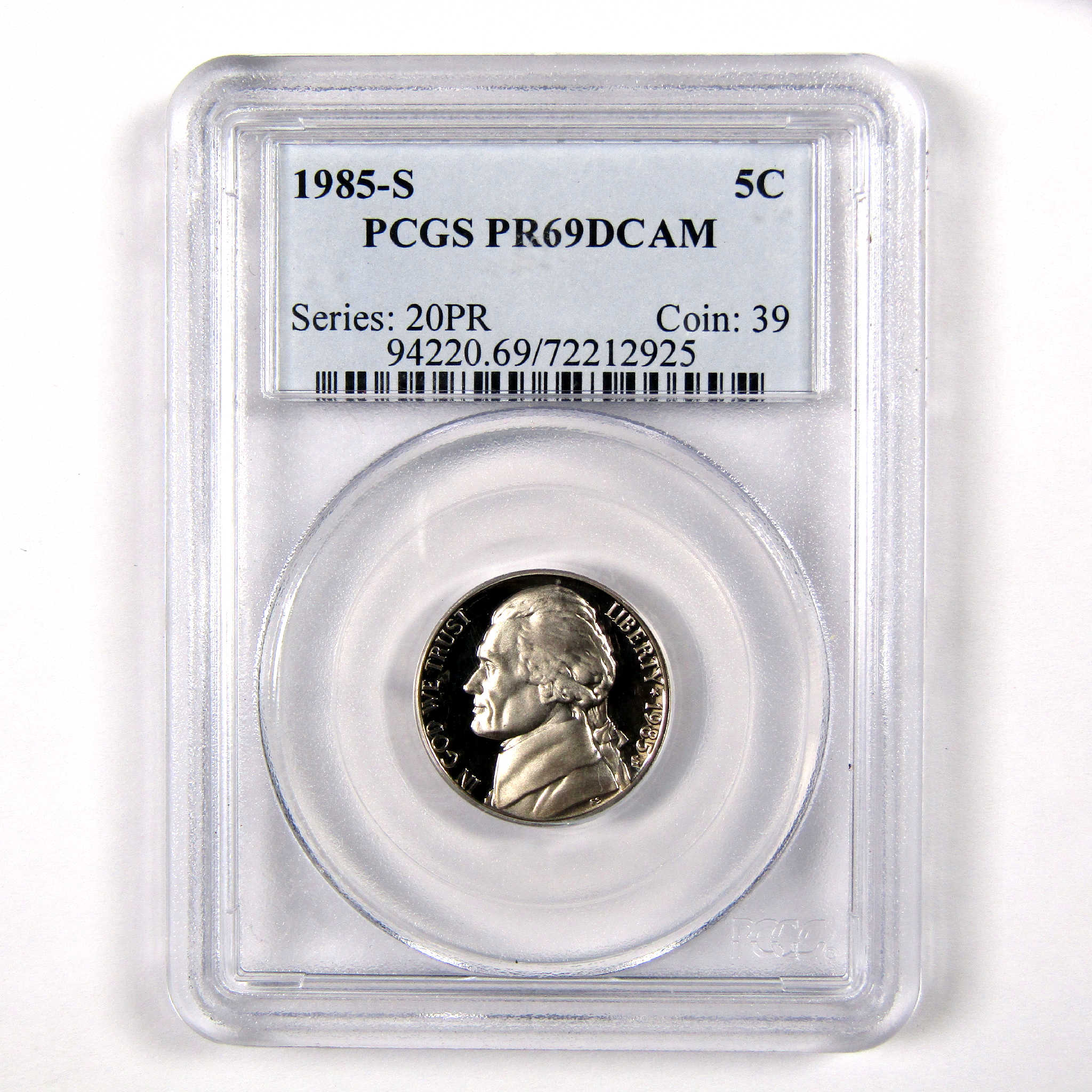 1985 S Jefferson Nickel PR 69 DCAM PCGS 5c Proof Coin SKU:CPC5051