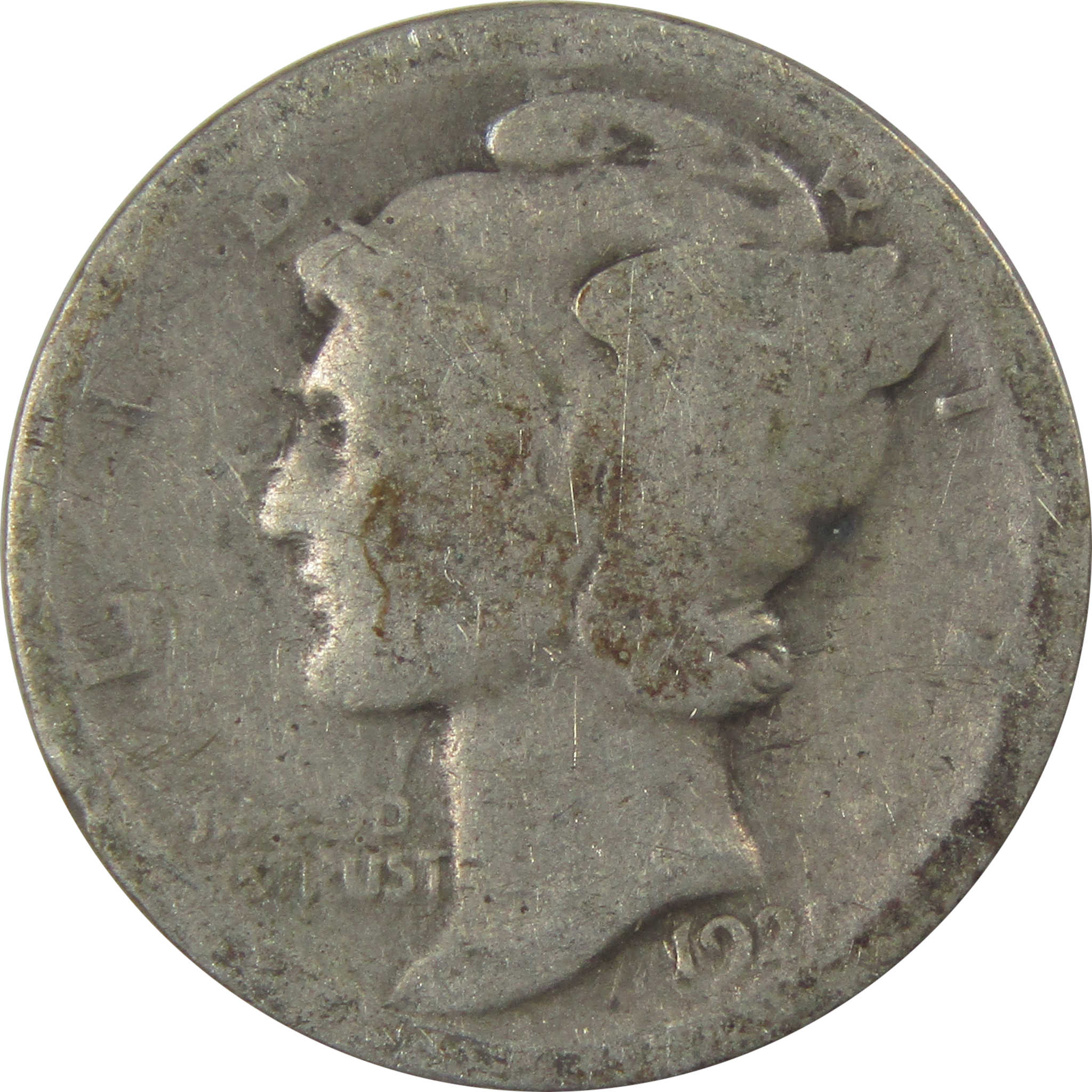 1921 Mercury Dime G Good Silver 10c Coin SKU:I22423