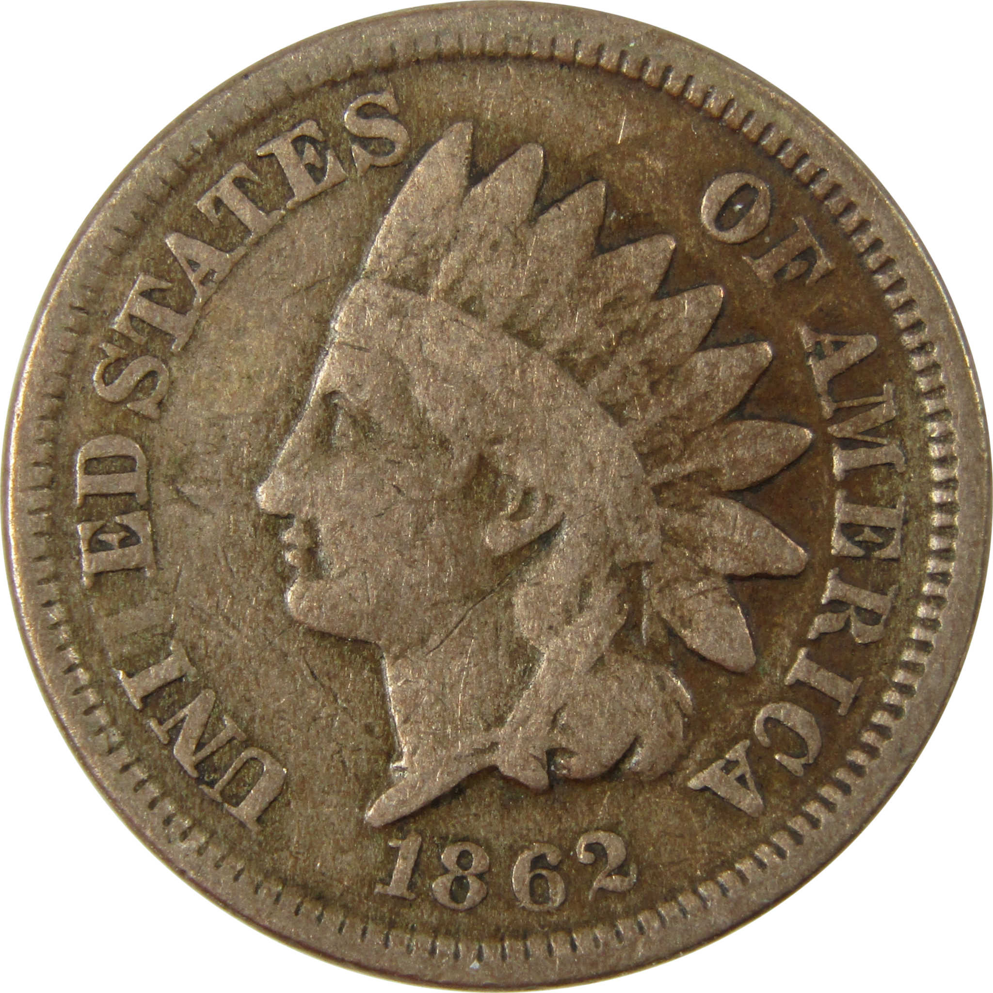 1862 Indian Head Cent VG Very Good Details Penny 1c Coin SKU:CP1238