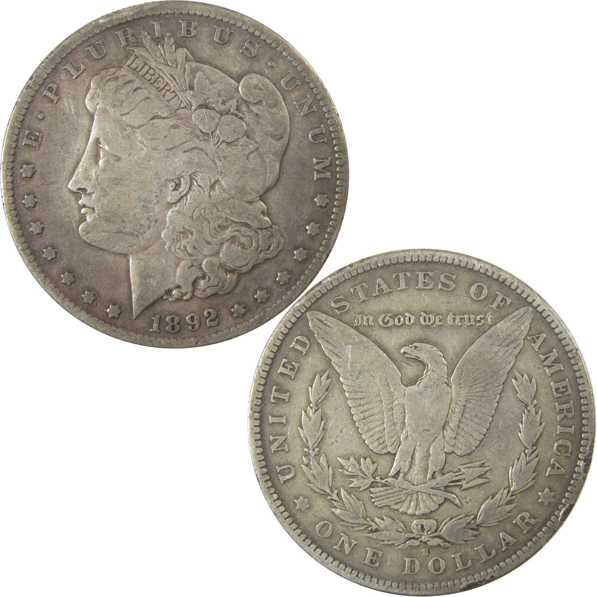 1892 S Morgan Silver Dollar F Fine Details $1 Coin SKU:CP1575