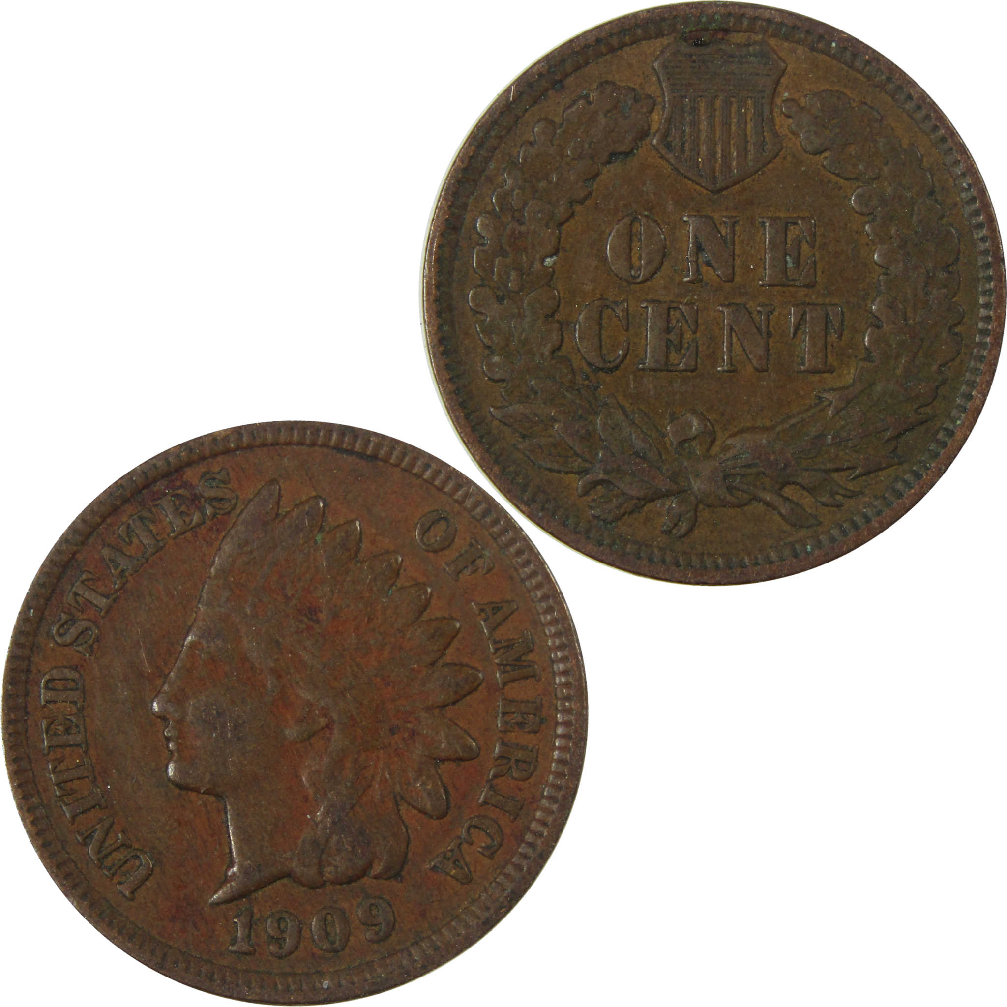 1909 Indian Head Cent VF Very Fine Penny 1c Coin SKU:I27007