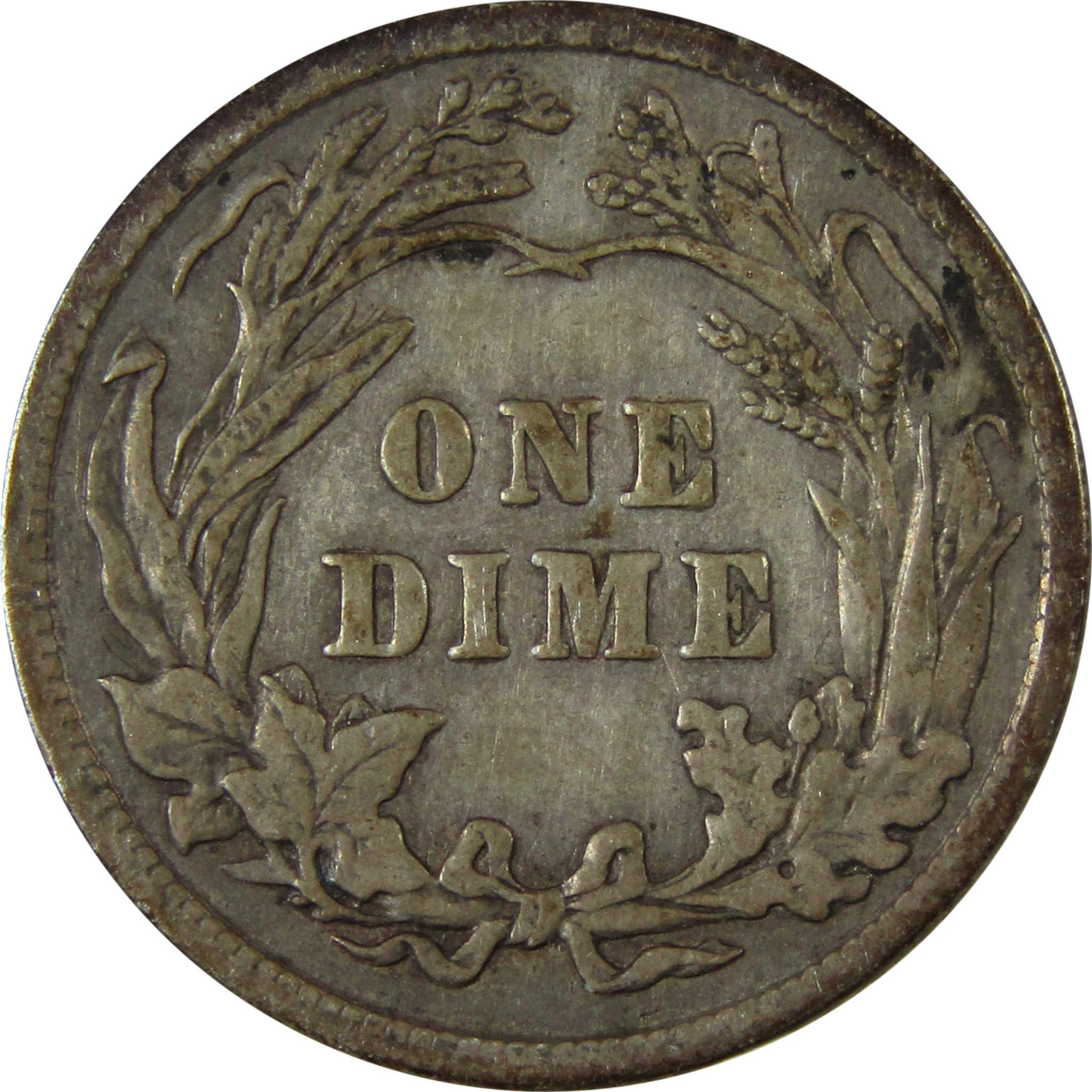 1913 Barber Silver Dime F Fine Details 10c Coin Collectible SKU:CP970