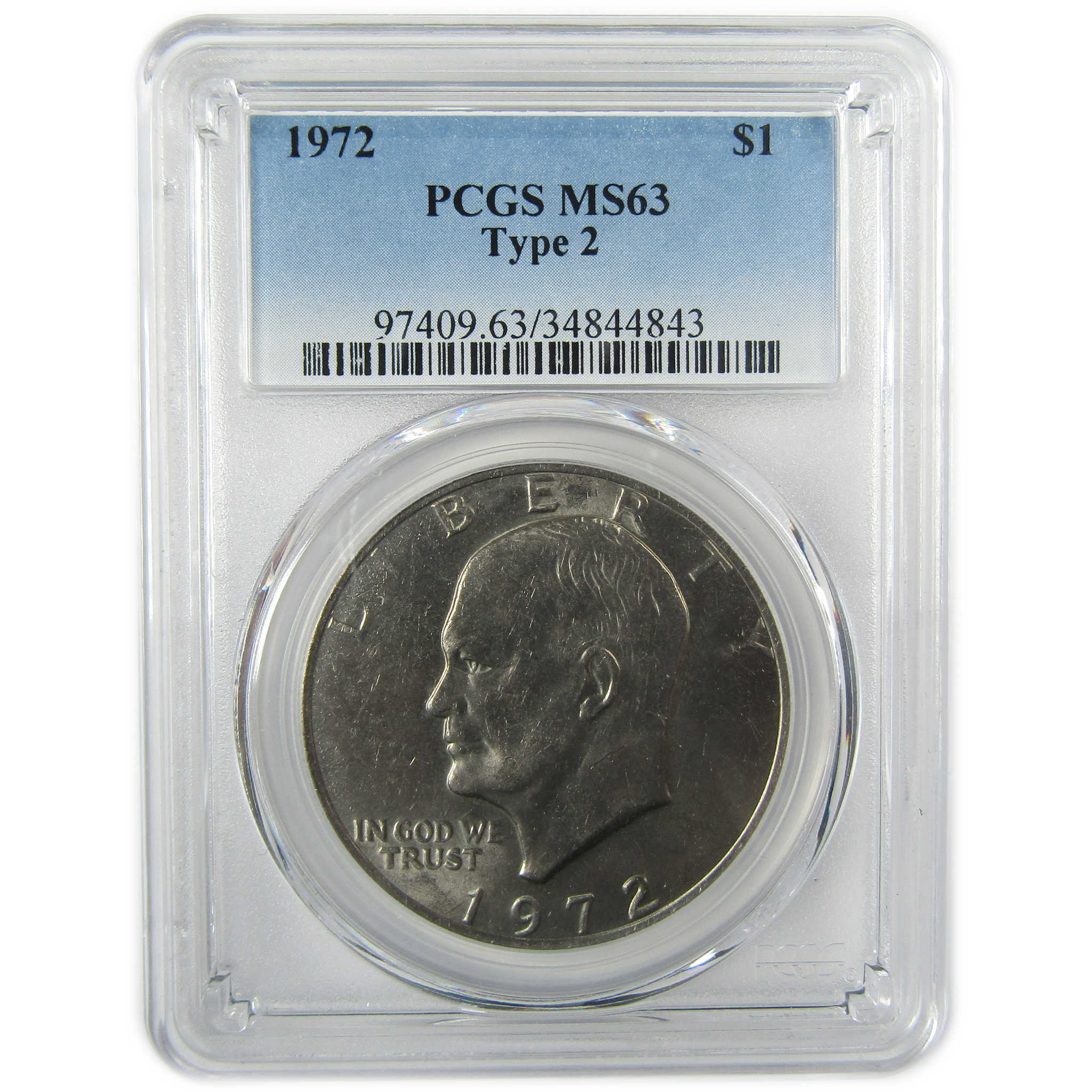 1972 Type 2 Eisenhower Dollar Clad MS 63 PCGS Uncirculated SKU:CP1571