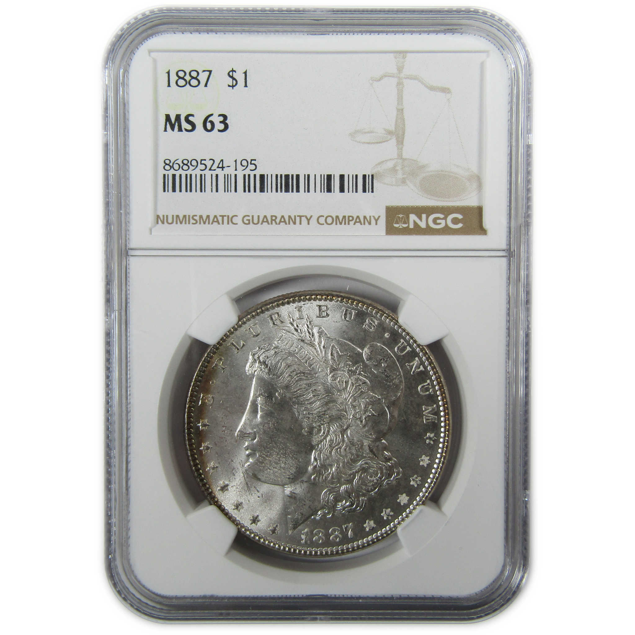 1887 Morgan Silver Dollar MS 63 NGC Rainbow Toned SKU:CP411