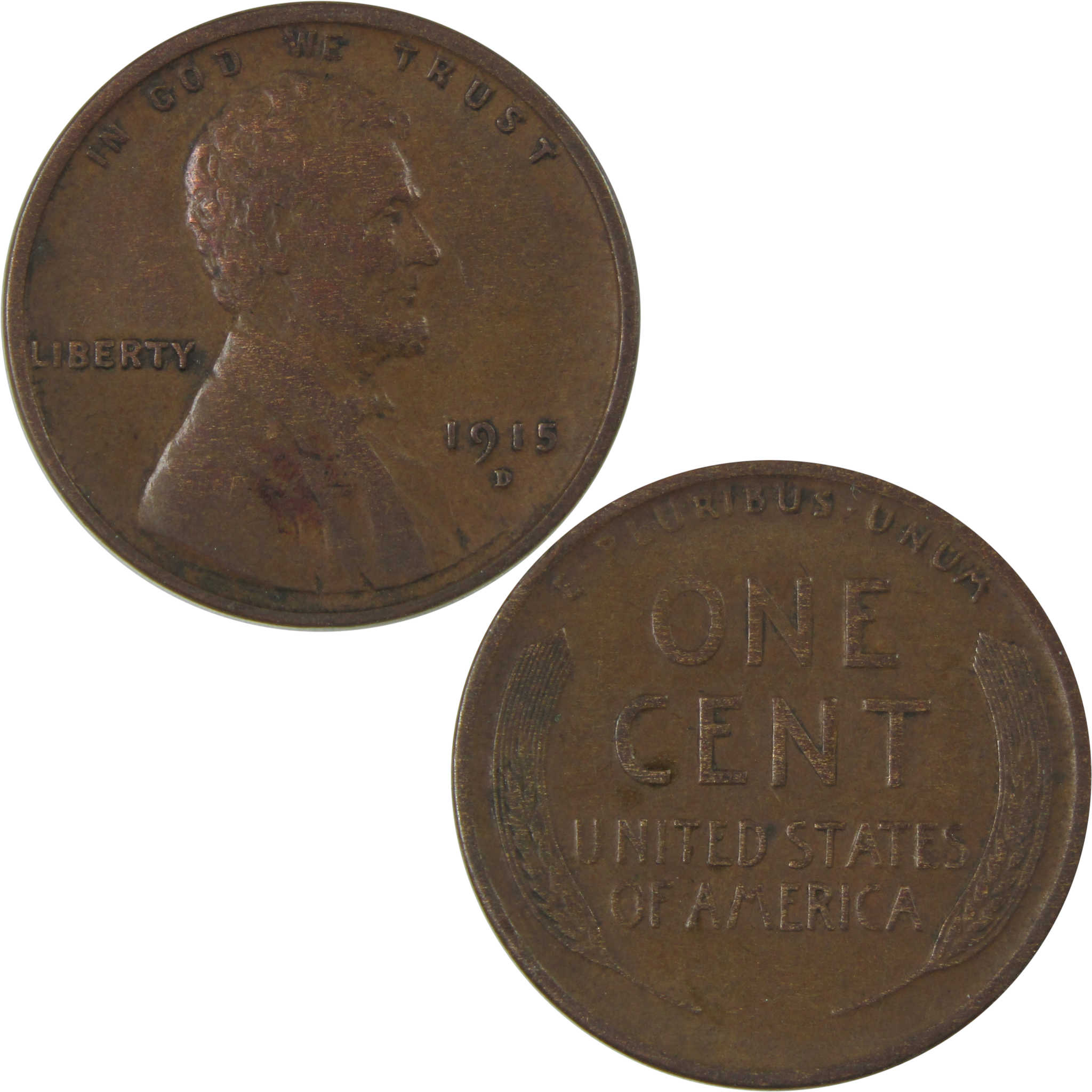 1915 D Lincoln Wheat Cent XF EF Extremely Fine Penny SKU:I23861