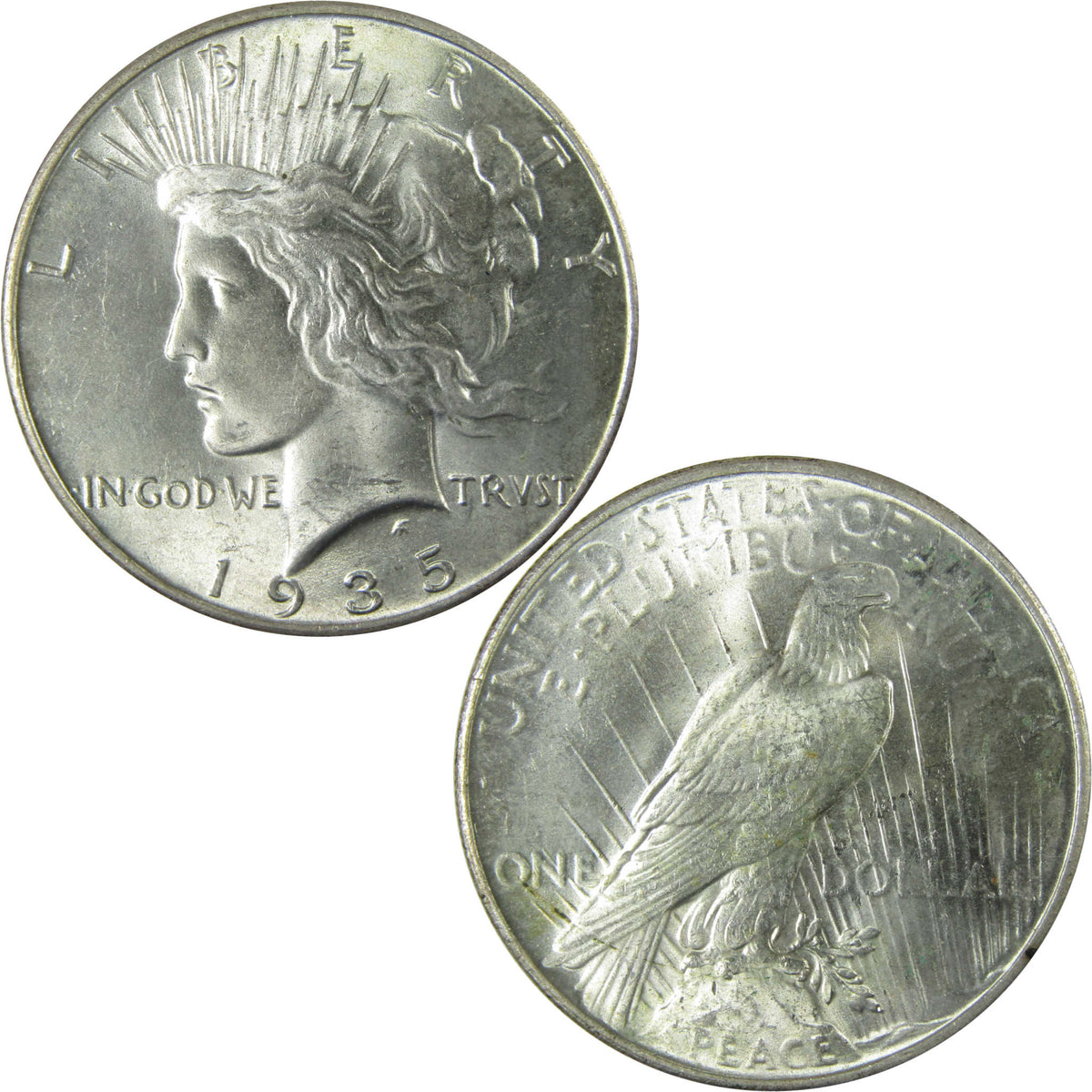 1935 Peace Silver Dollar Uncirculated Mint State $1 Coin SKU:I28110