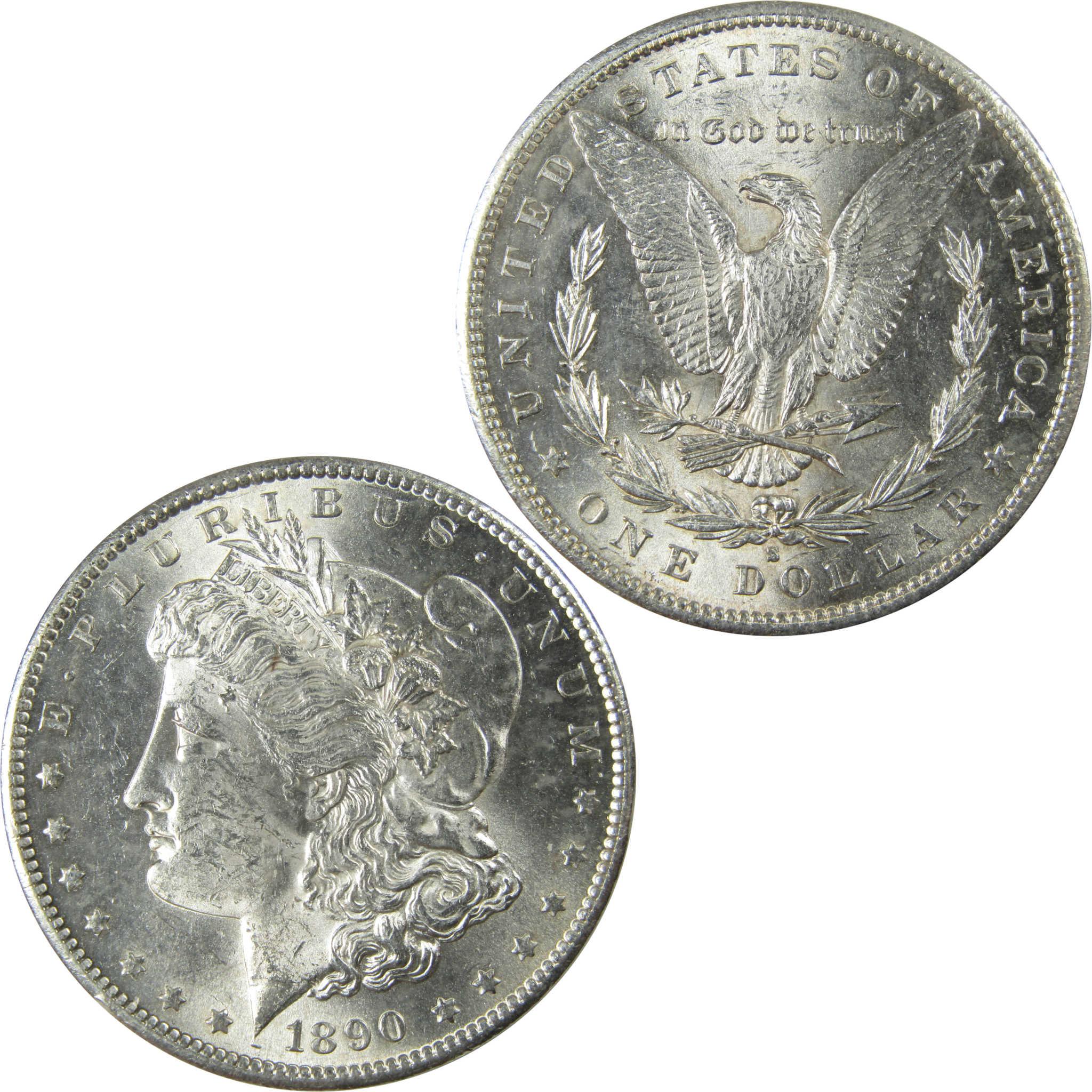 1890 S Morgan Silver Dollar Uncirculated Mint State $1 Coin SKU:I25886 - Morgan coin - Morgan silver dollar - Morgan silver dollar for sale - Profile Coins &amp; Collectibles