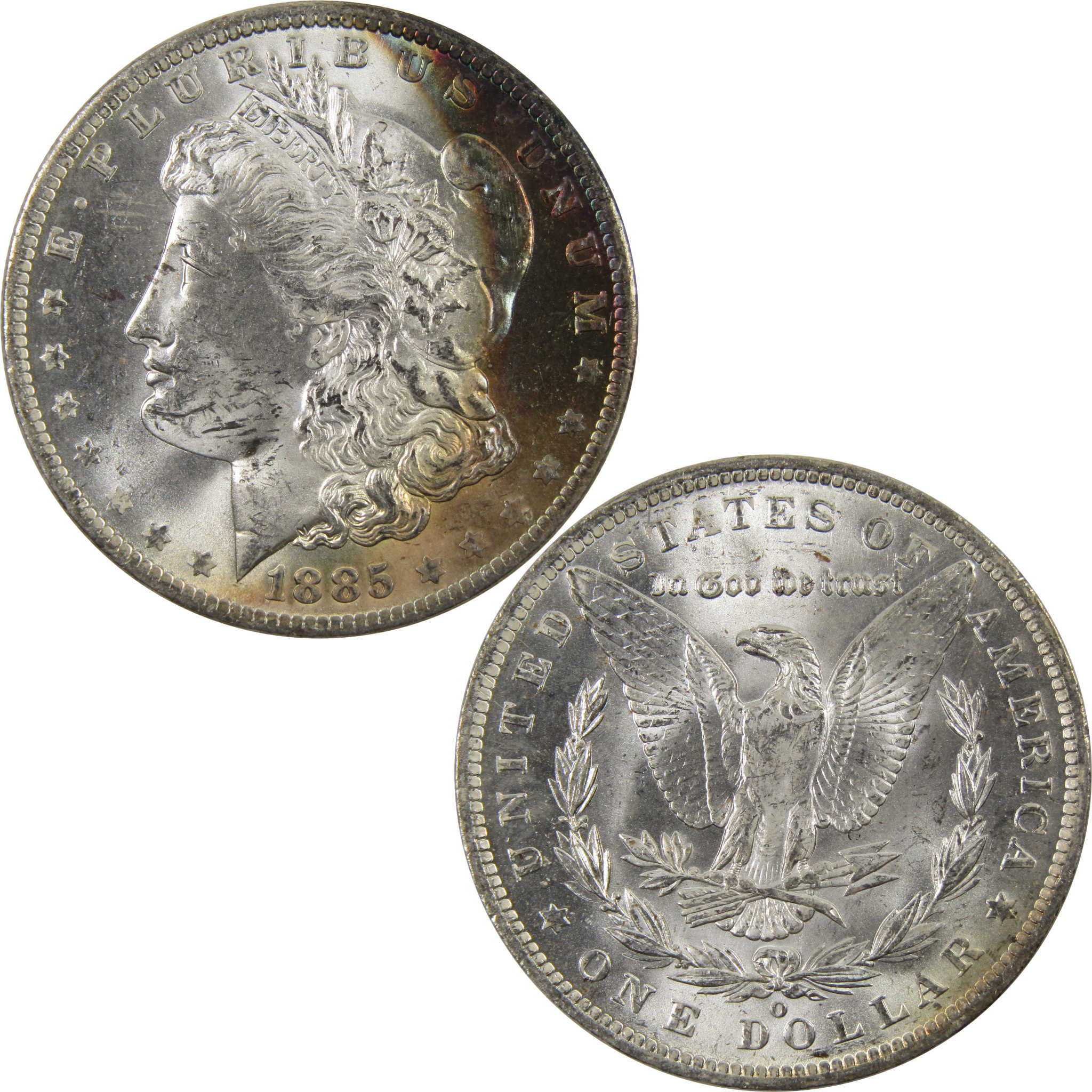 1885 O Morgan Dollar BU Uncirculated Silver $1 Toned Obverse SKU:I9627