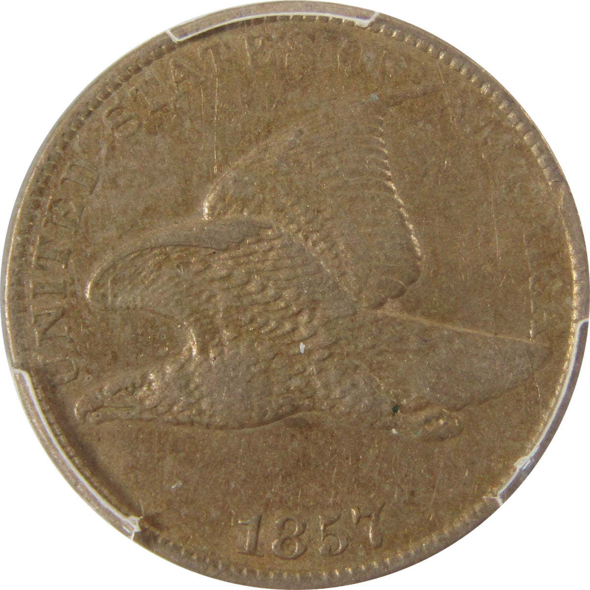 1857 Flying Eagle Cent AU Details PCGS Penny 1c Coin SKU:I29341