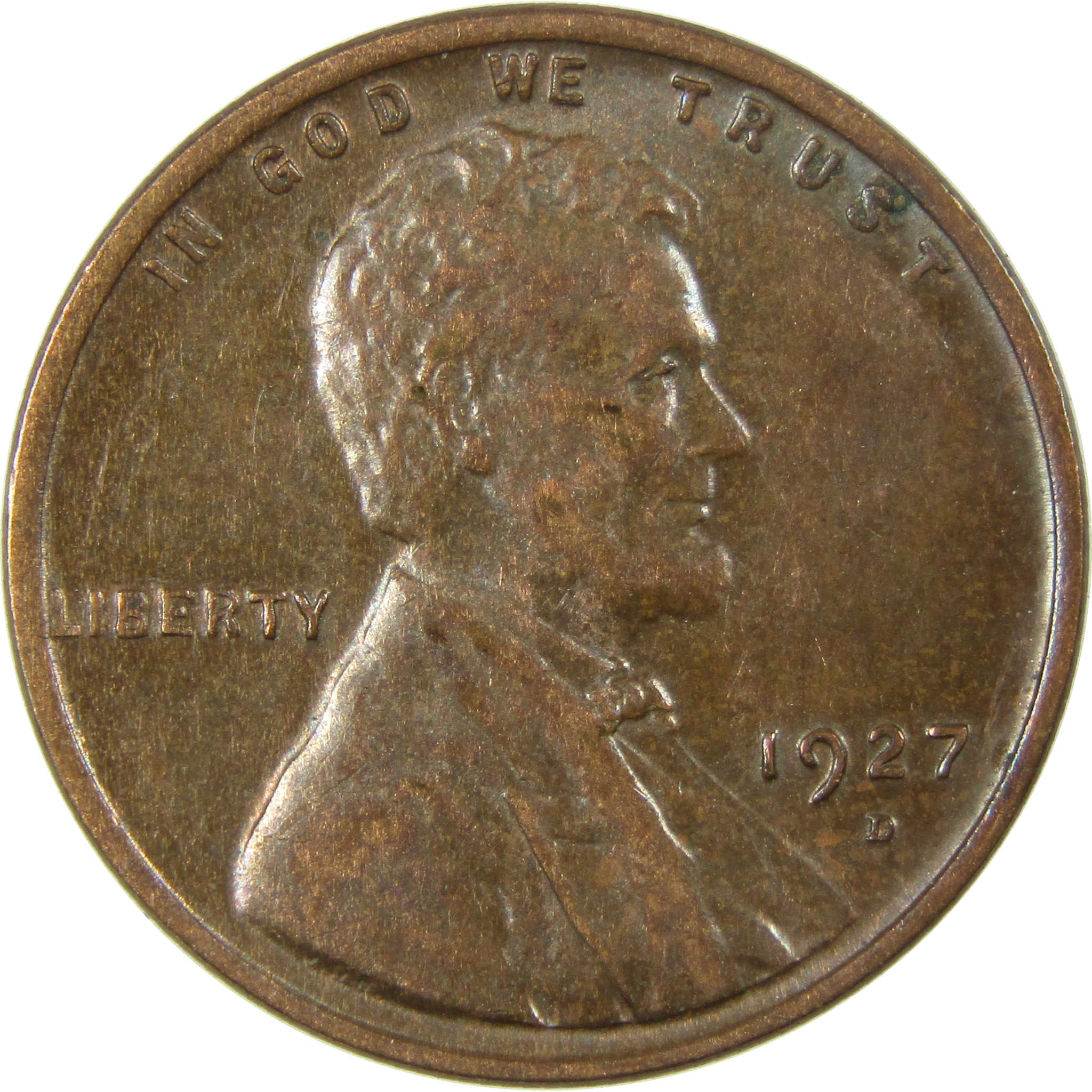 1927 D Lincoln Wheat Cent AU About Uncirculated Penny SKU:I27645