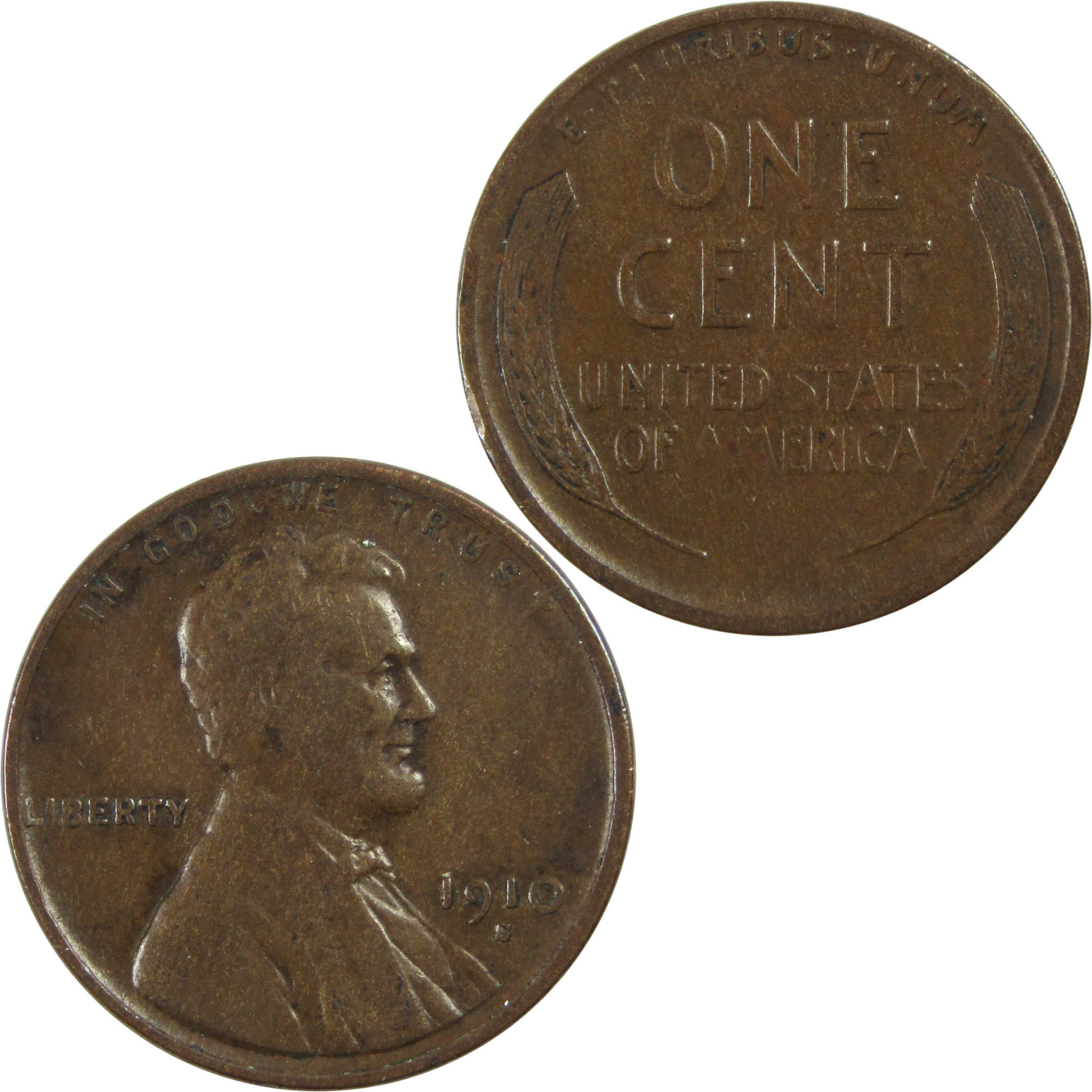 1910 S Lincoln Wheat Cent VF Very Fine Penny 1c Coin SKU:I13399
