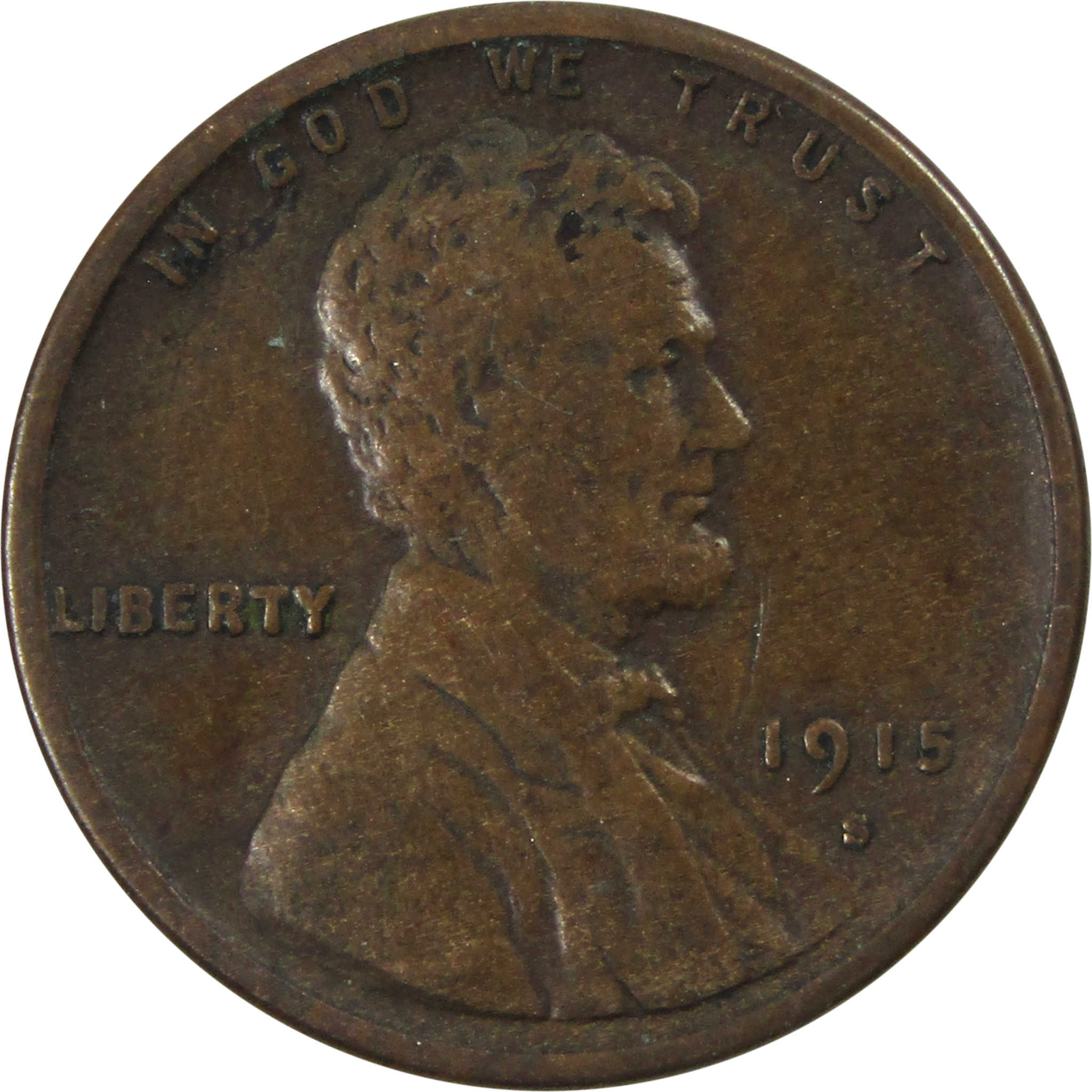 1915 S Lincoln Wheat Cent VF Very Fine Penny 1c Coin SKU:I13886