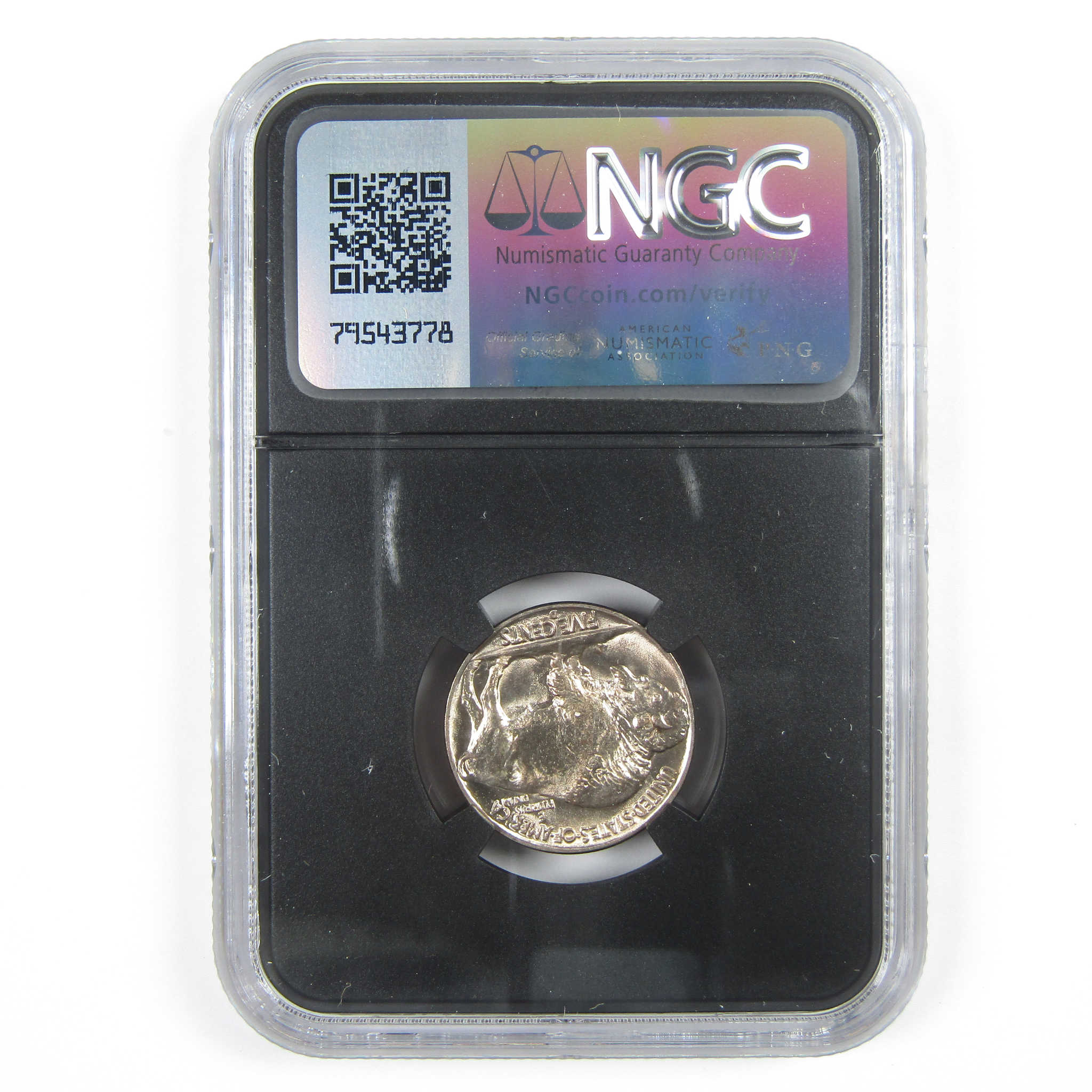 1938 D Buffalo Nickel MS 66 NGC 5c Original Bag Fragment SKU:I14585