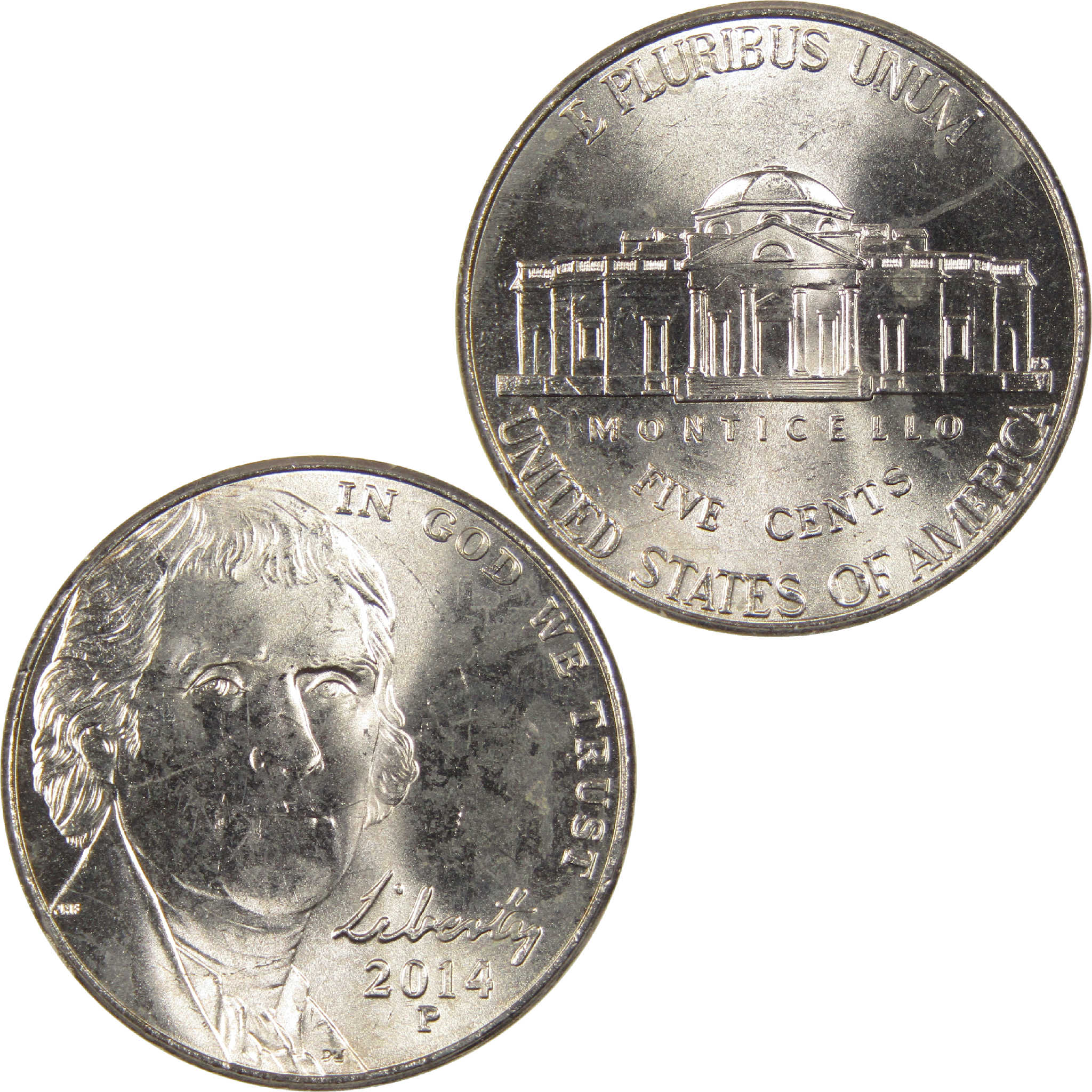 2014 P Jefferson Nickel Uncirculated 5c Coin