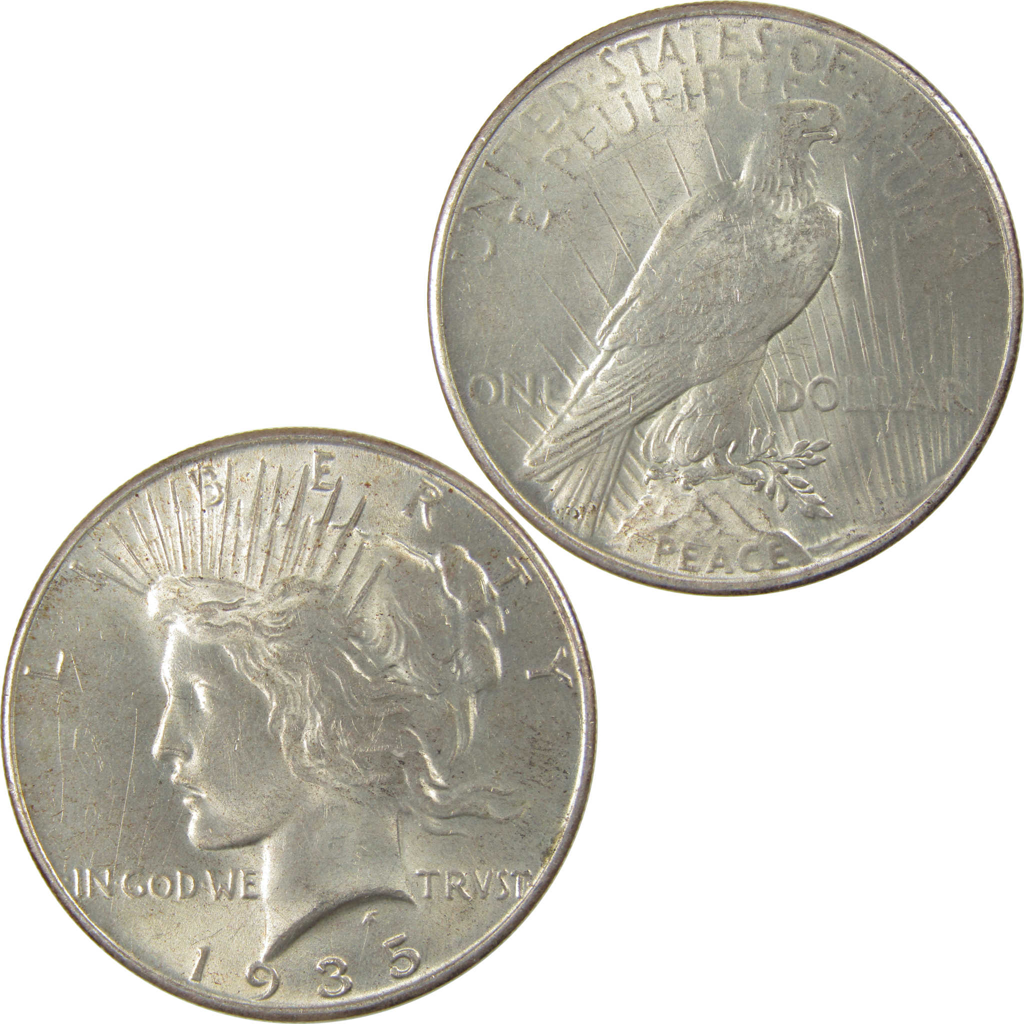 1935 Peace Dollar Borderline Uncirculated Silver $1 Coin SKU:I23836