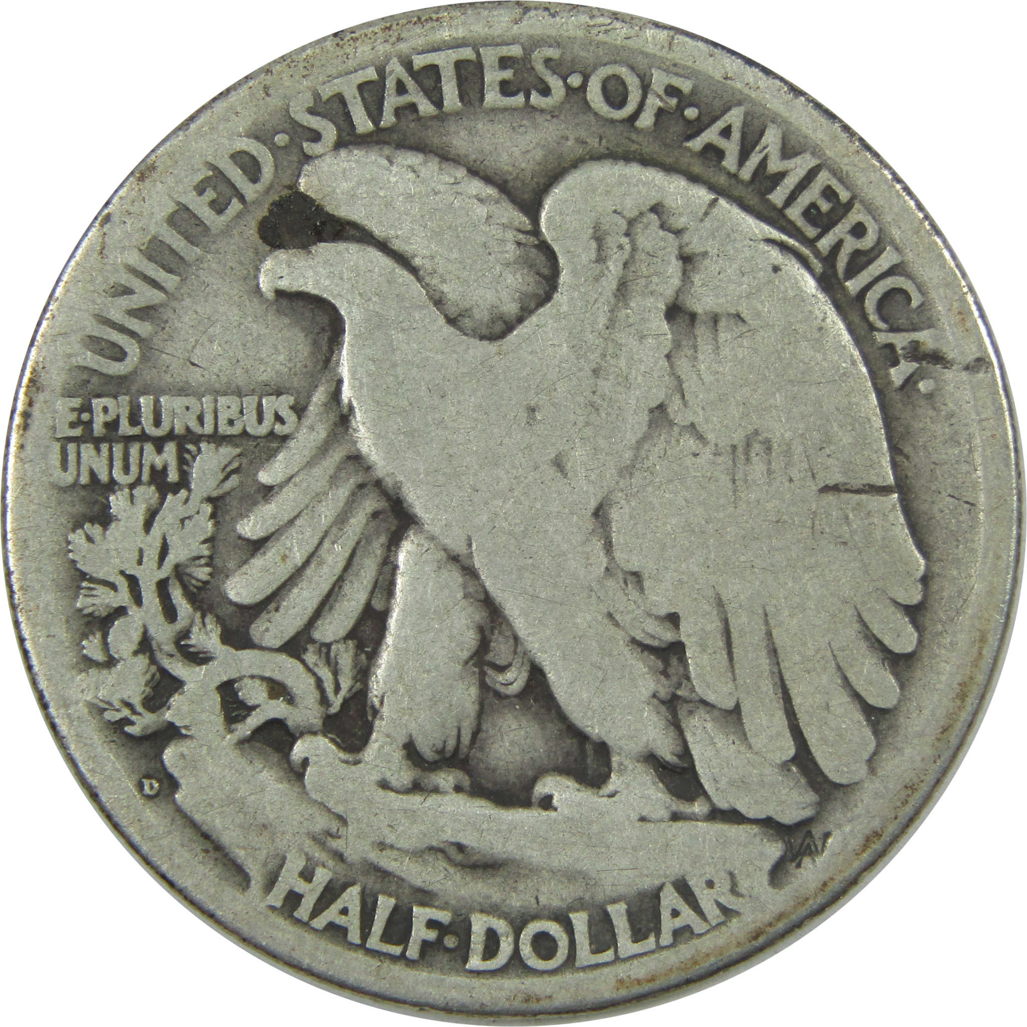 1918 D Liberty Walking Half Dollar G Good Silver 50c Coin SKU:I15462