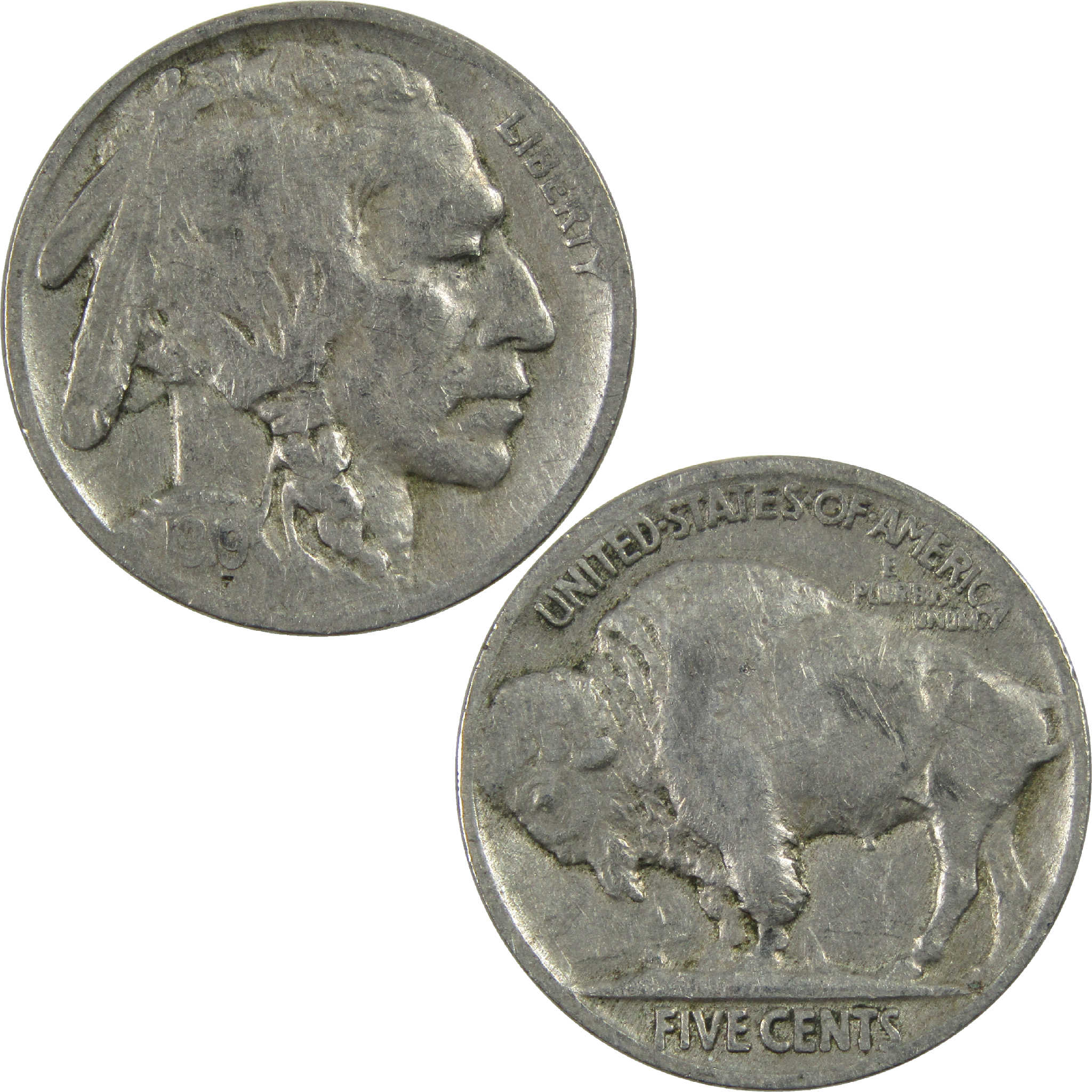 1919 Indian Head Buffalo Nickel F Fine 5c Coin SKU:I12623