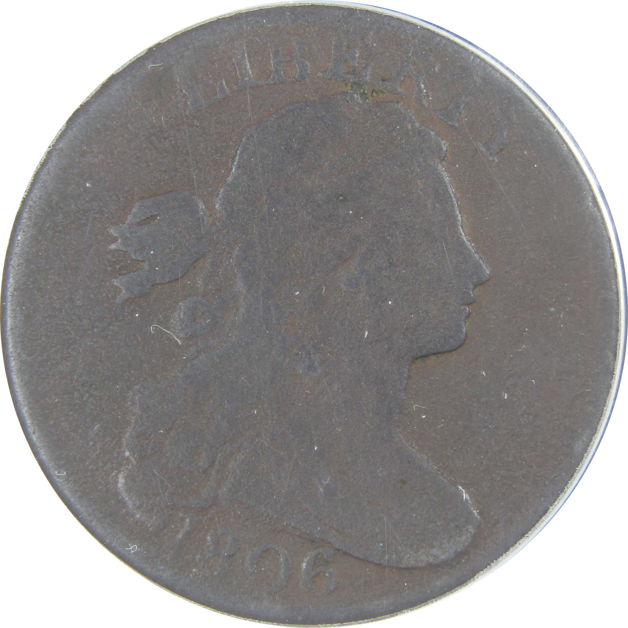 1806 Draped Bust Large Cent F 12 Details ANACS Copper SKU:I16056