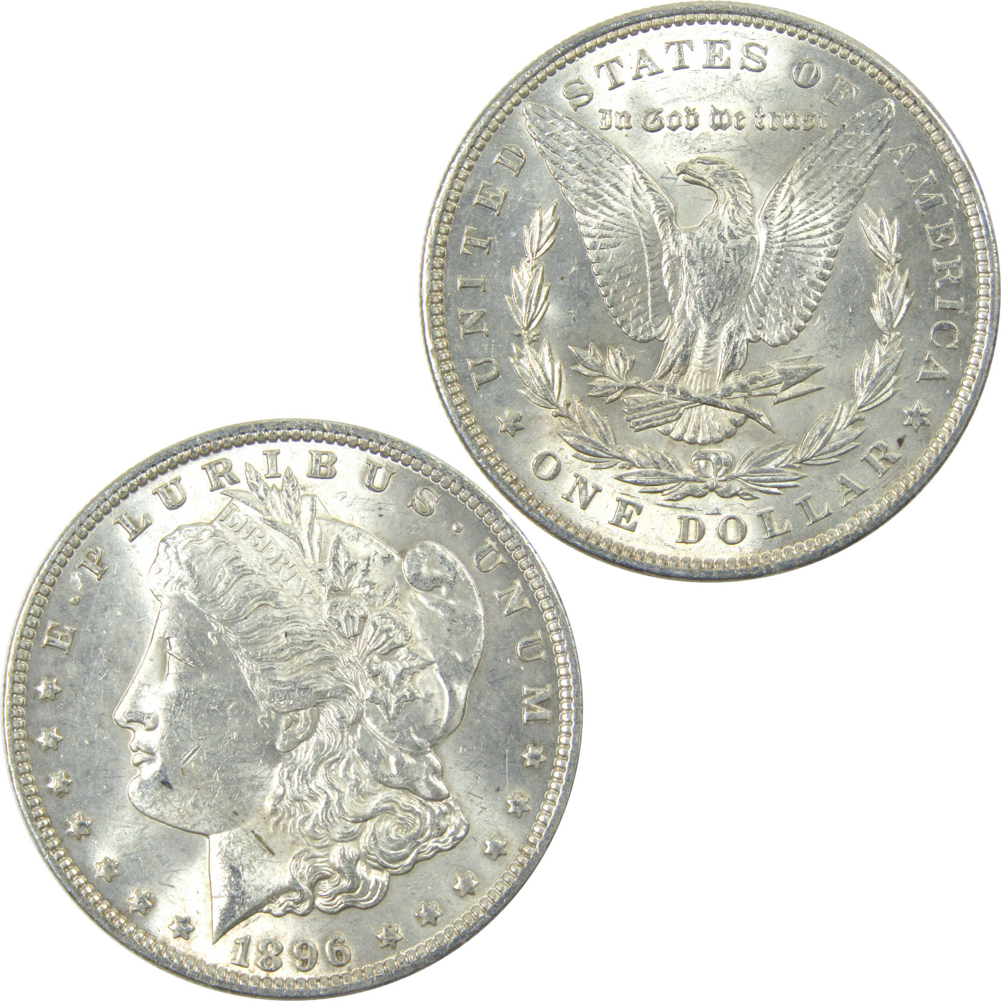 1896 Morgan Dollar AU About Uncirculated Silver $1 Coin SKU:I15413 - Morgan coin - Morgan silver dollar - Morgan silver dollar for sale - Profile Coins &amp; Collectibles