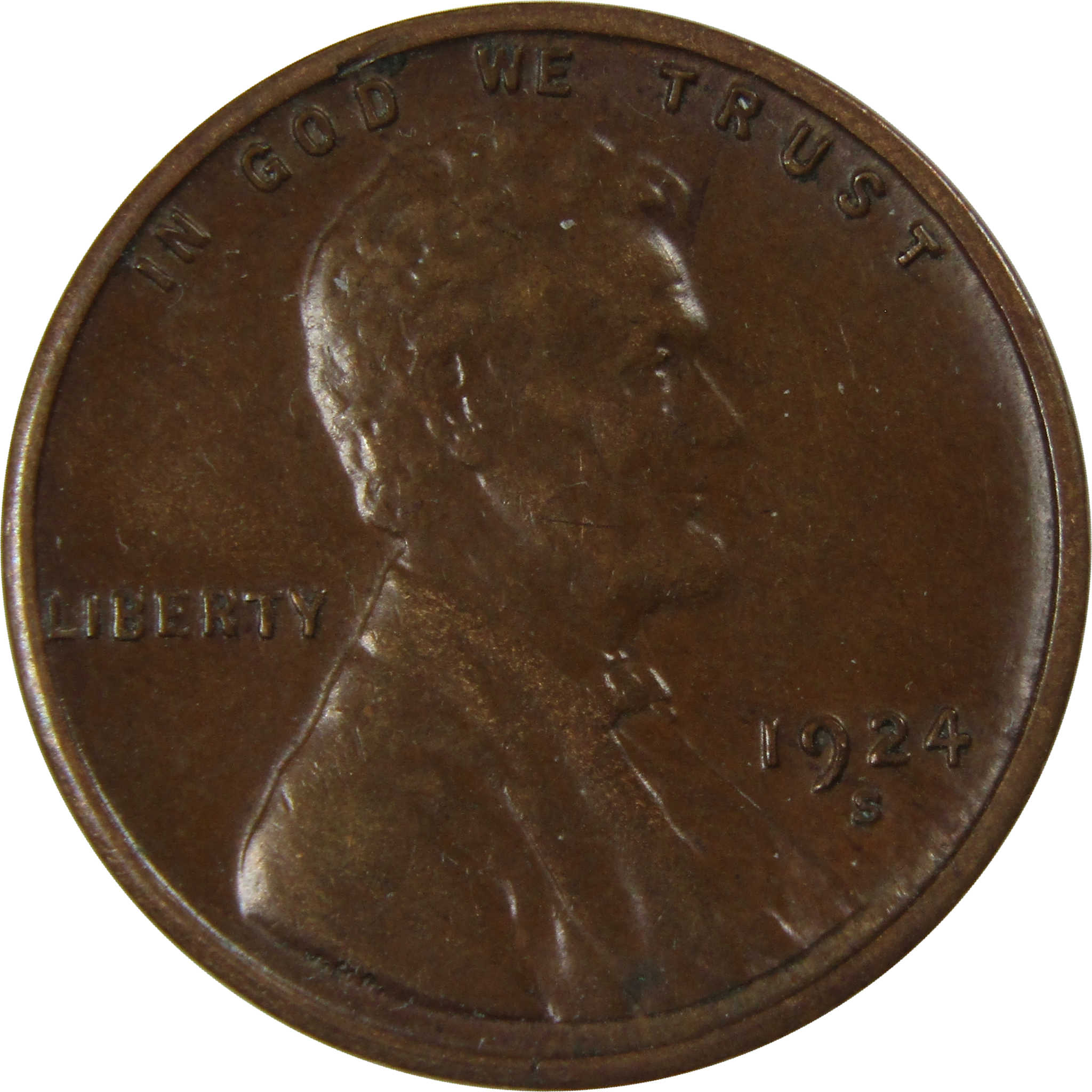 1924 S Lincoln Wheat Cent AU About Uncirculated Penny SKU:I23478