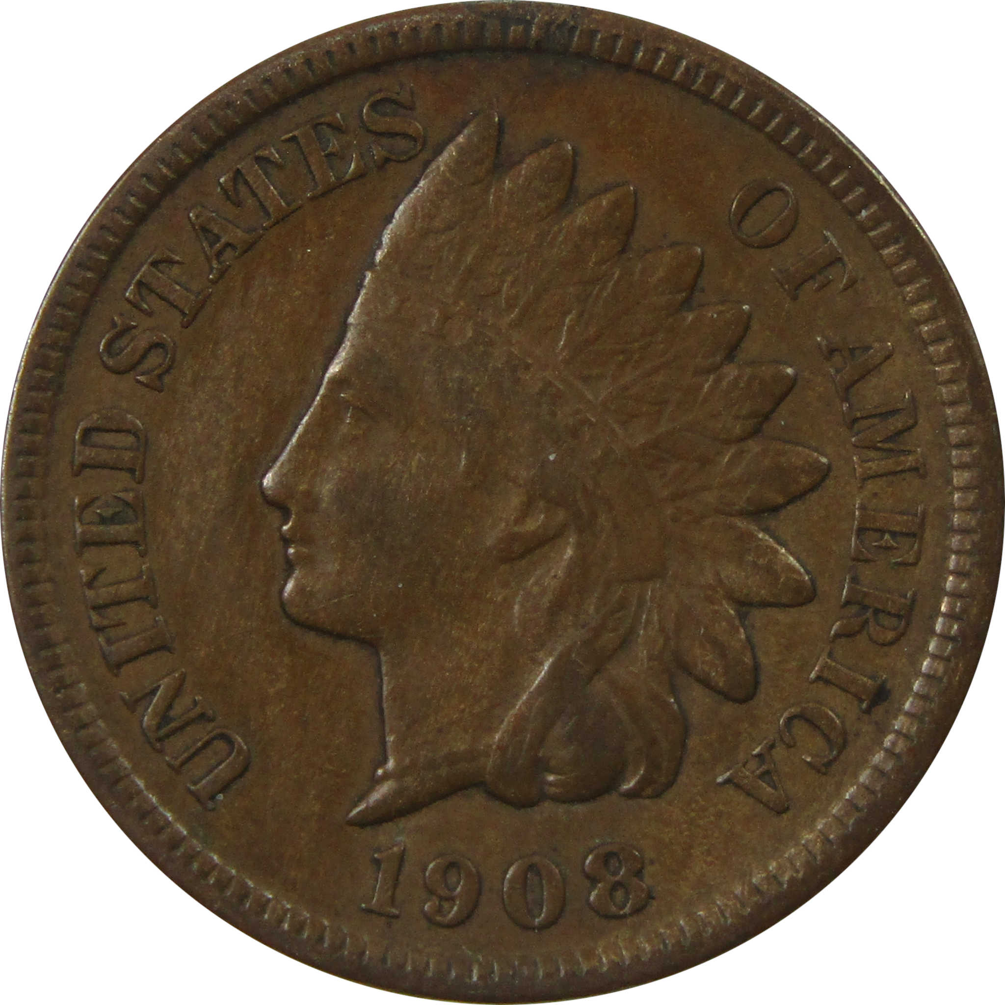 1908 S Indian Head Cent XF EF Extremely Fine Details 1c SKU:I13650