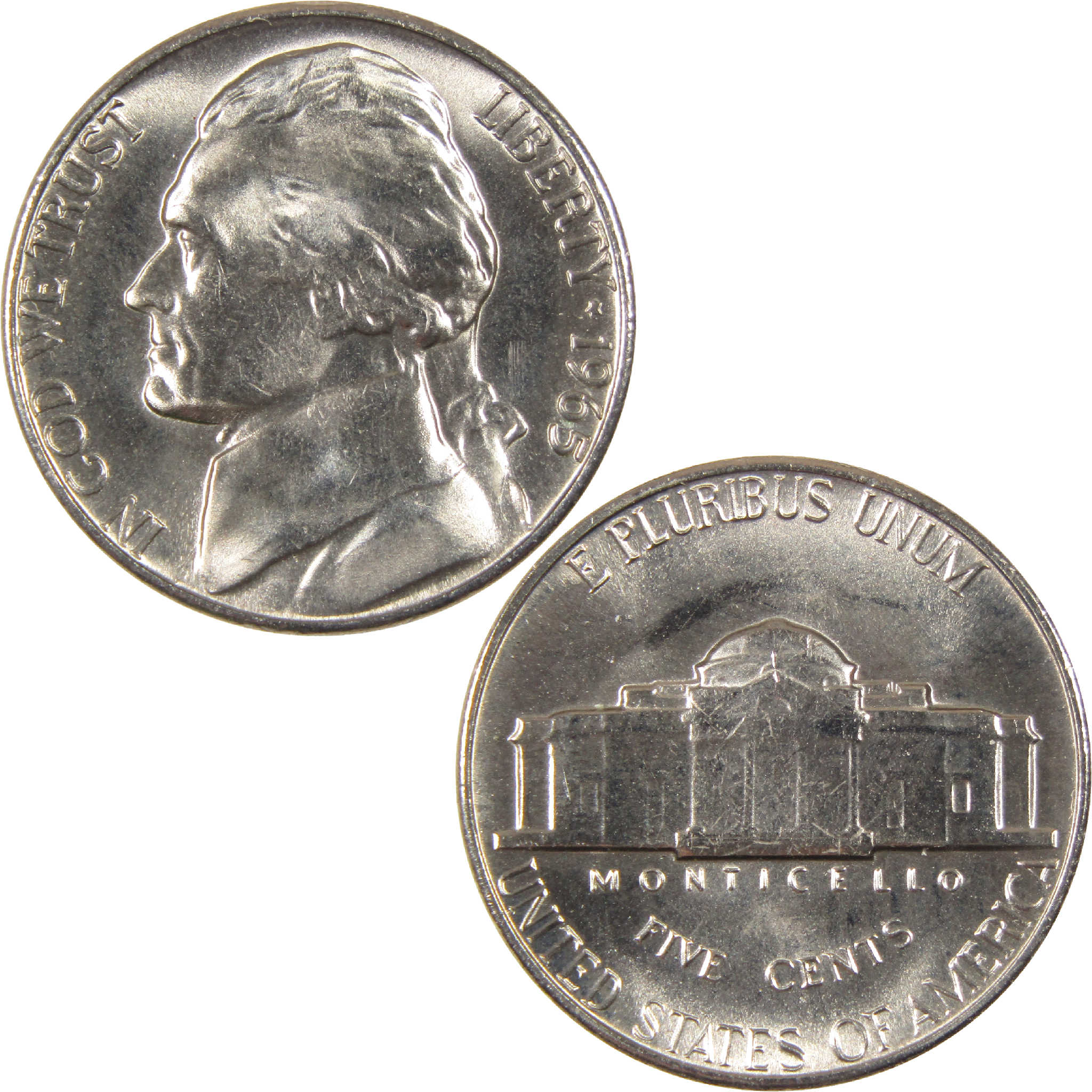 1965 SMS Jefferson Nickel BU Uncirculated 5c Coin