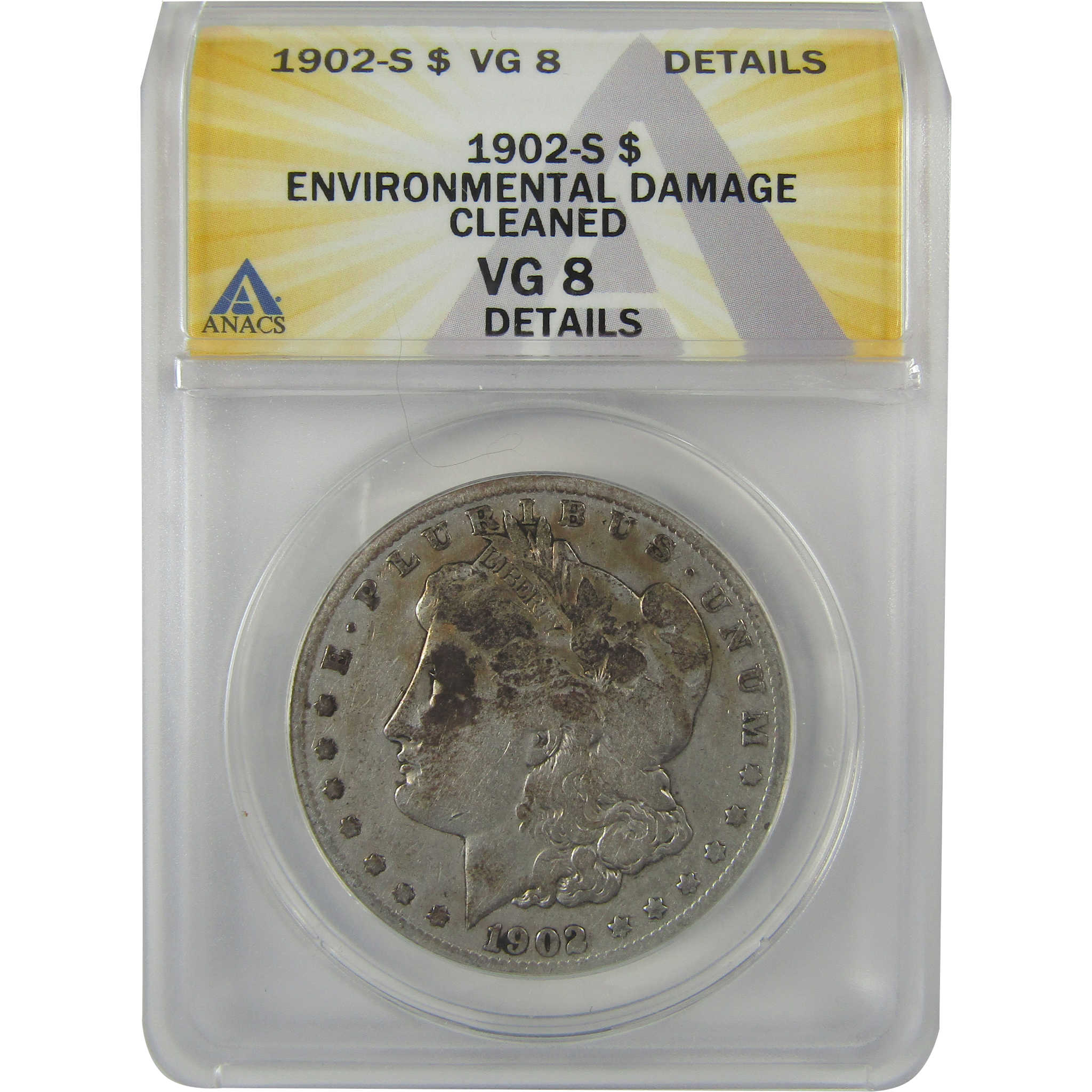 1902 S Morgan Dollar VG 8 Details ANACS Silver $1 Coin SKU:I21662 - Morgan coin - Morgan silver dollar - Morgan silver dollar for sale - Profile Coins &amp; Collectibles