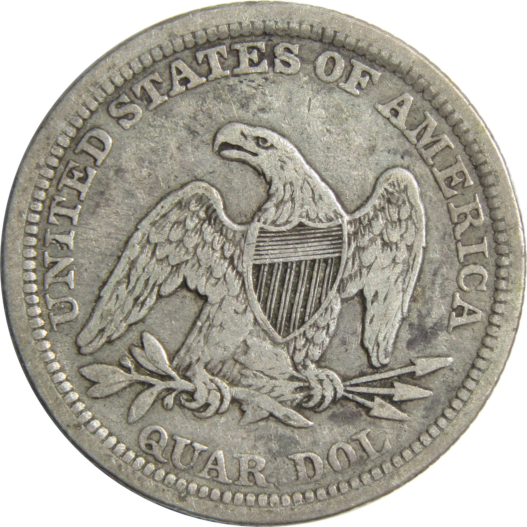 1856 Seated Liberty Quarter VF Very Fine Silver 25c Coin SKU:I13233