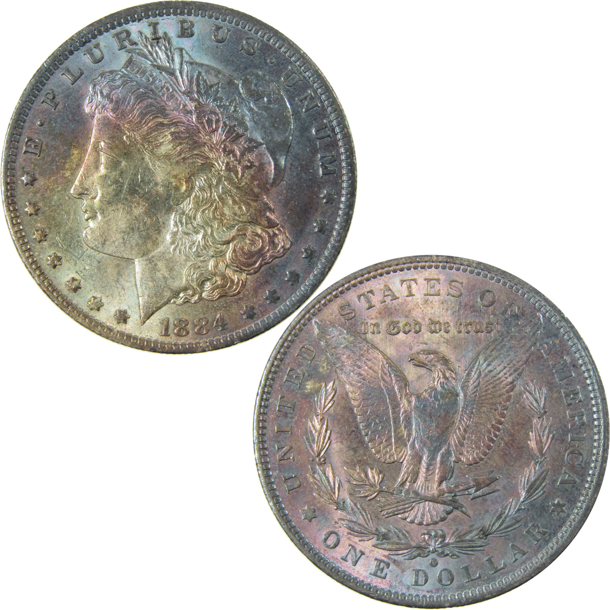 1884 O Morgan Silver Dollar AU About Uncirculated Toned SKU:CP1636